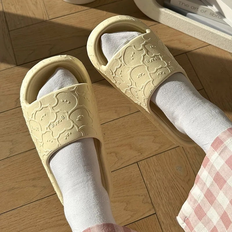 skin - Beige Color Bear Slippers Ladies