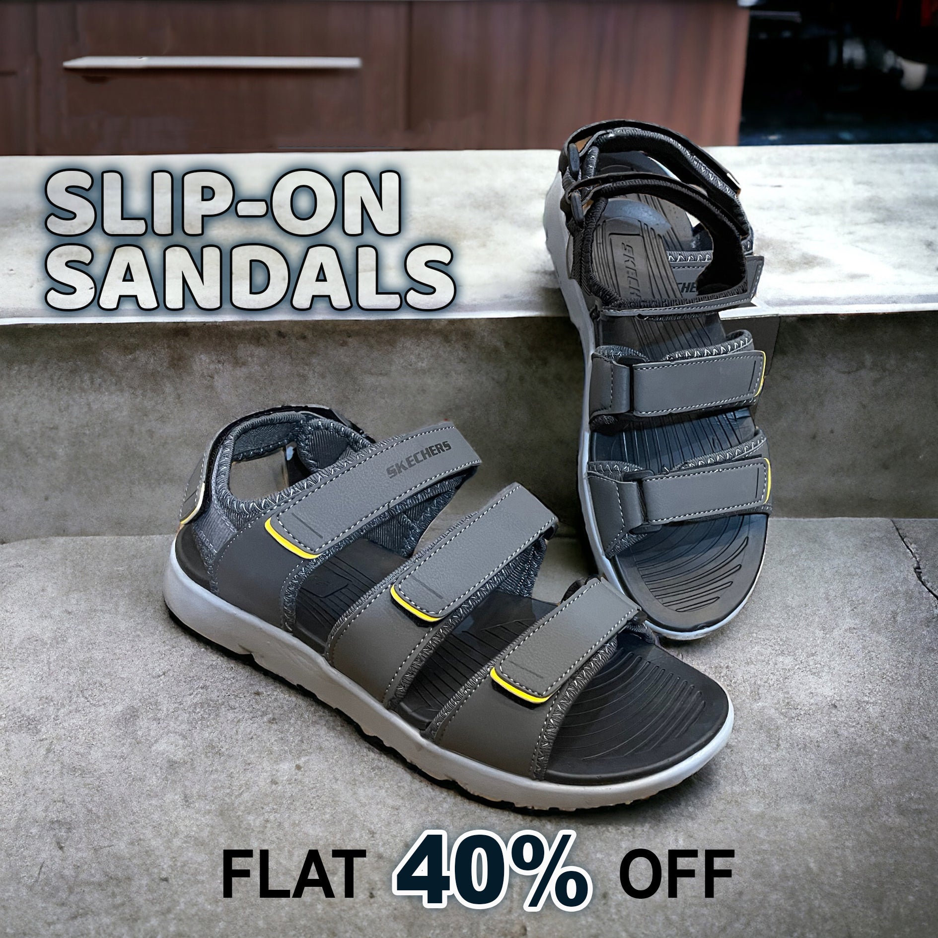 skhr Grey Tie Up Three Strap Sandals TSS-1022