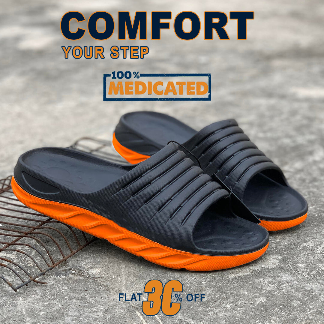 Orange - Black Pearl-Pool Medicated Slipper