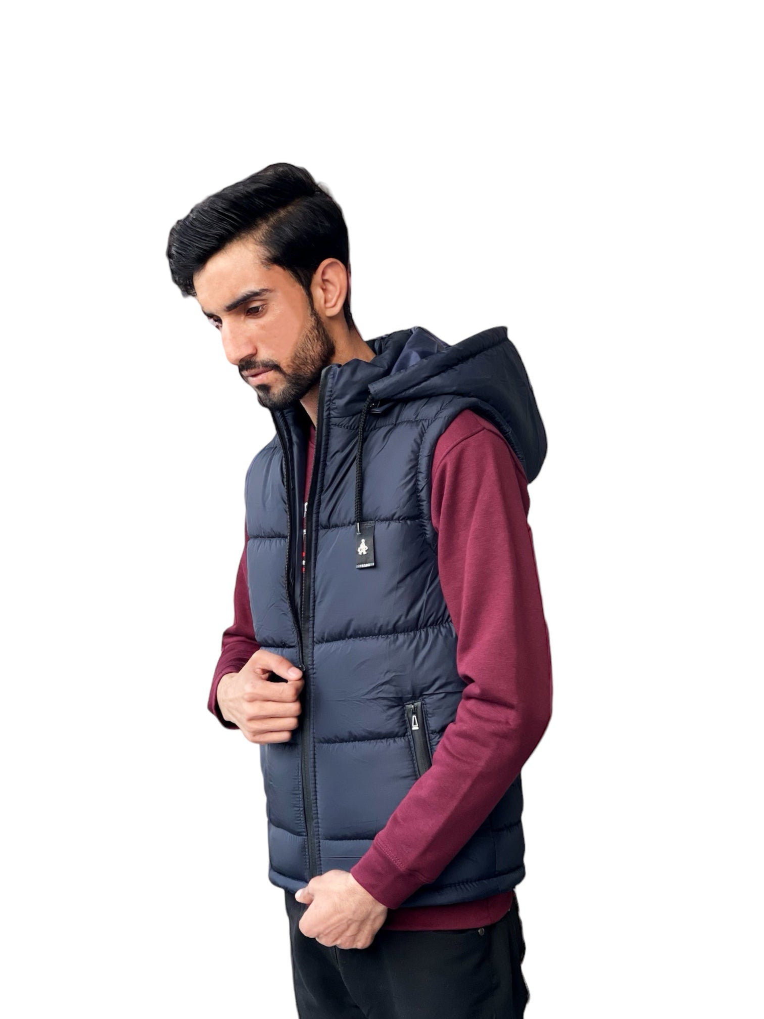 Sleeveless Puffer Jacket - Navy