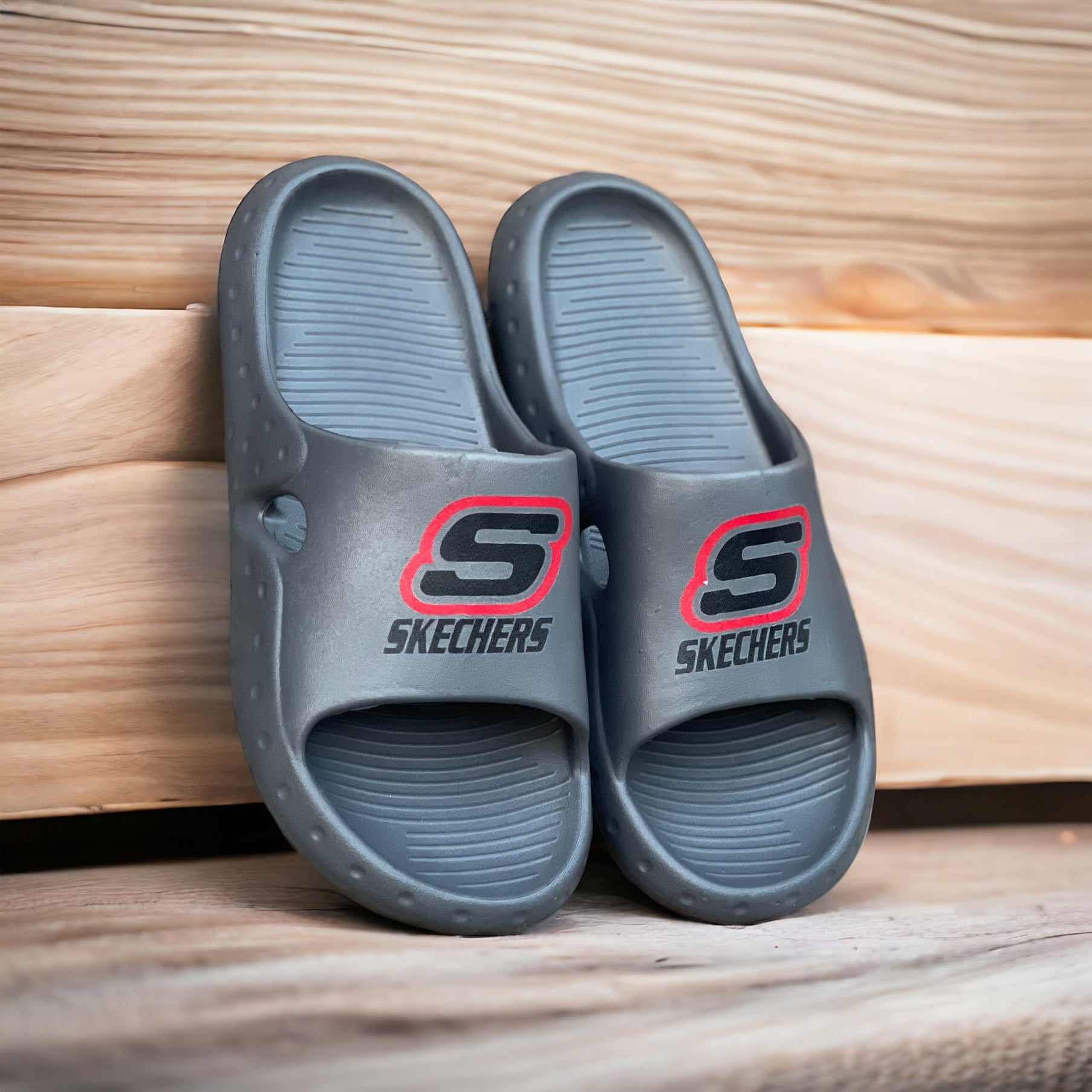 Grey Sk-chers Slides Euro SE-119