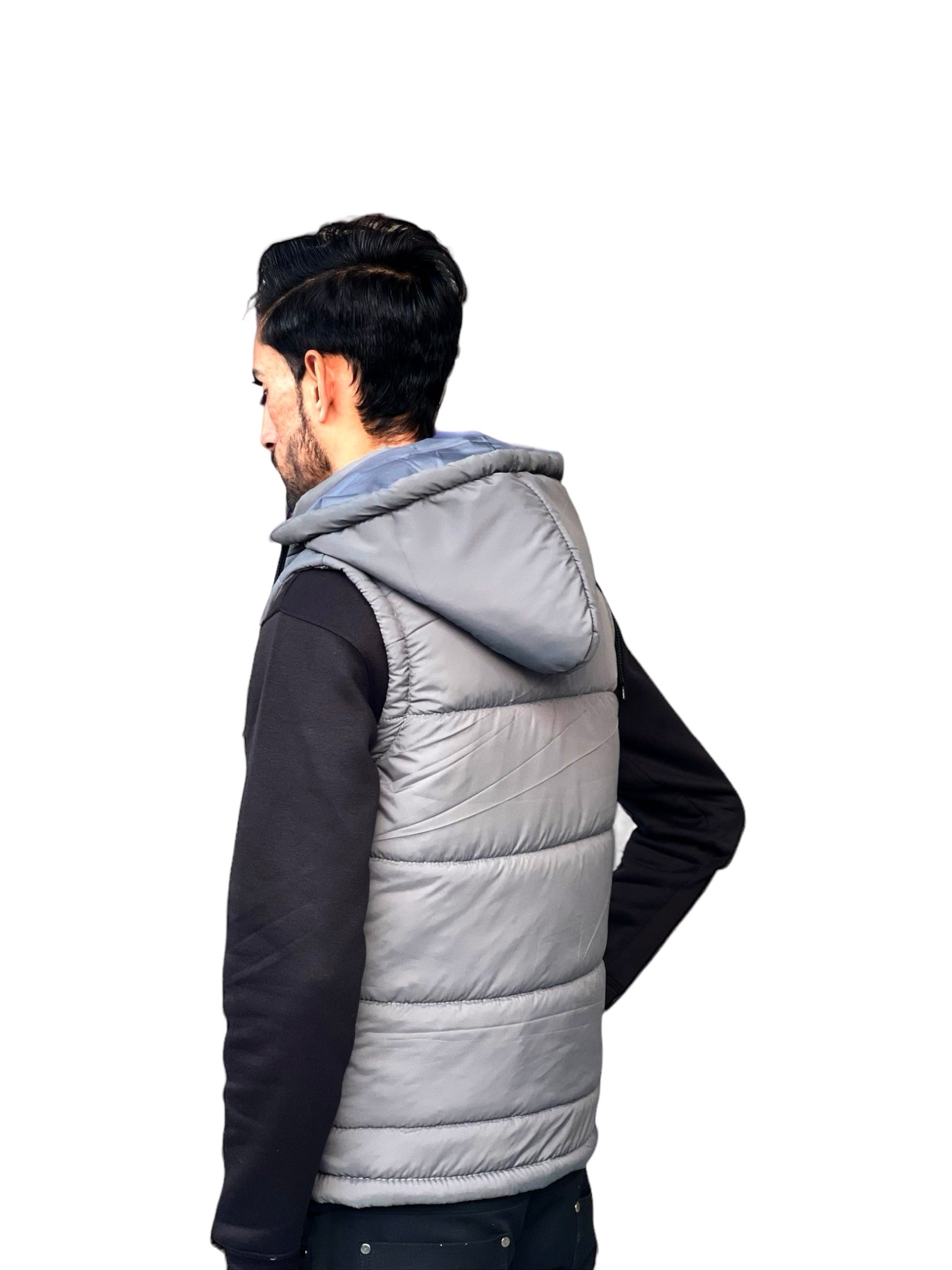 Sleeveless Puffer Jacket - Grey