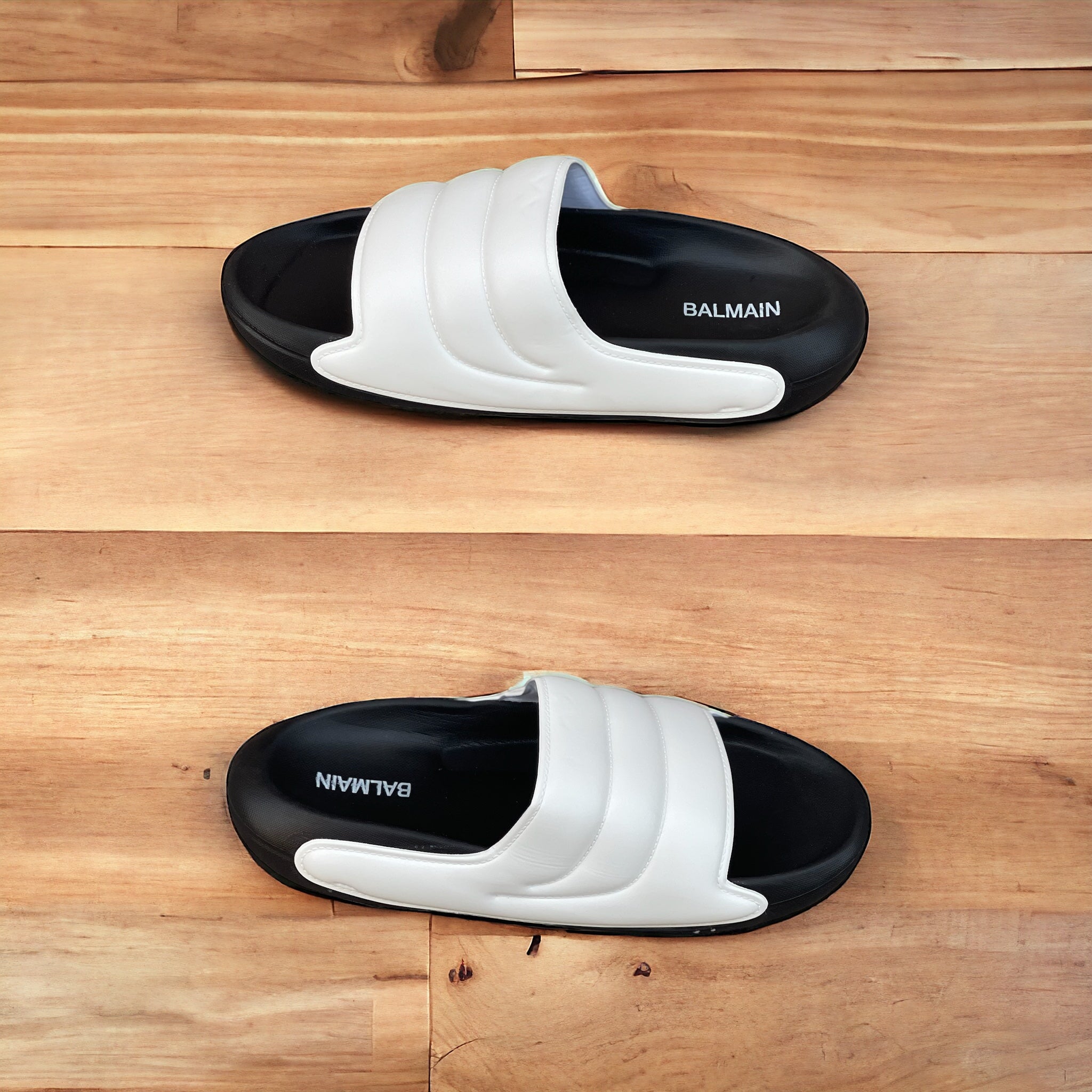 Original Black White-Layers Balmain Slides SBS-104