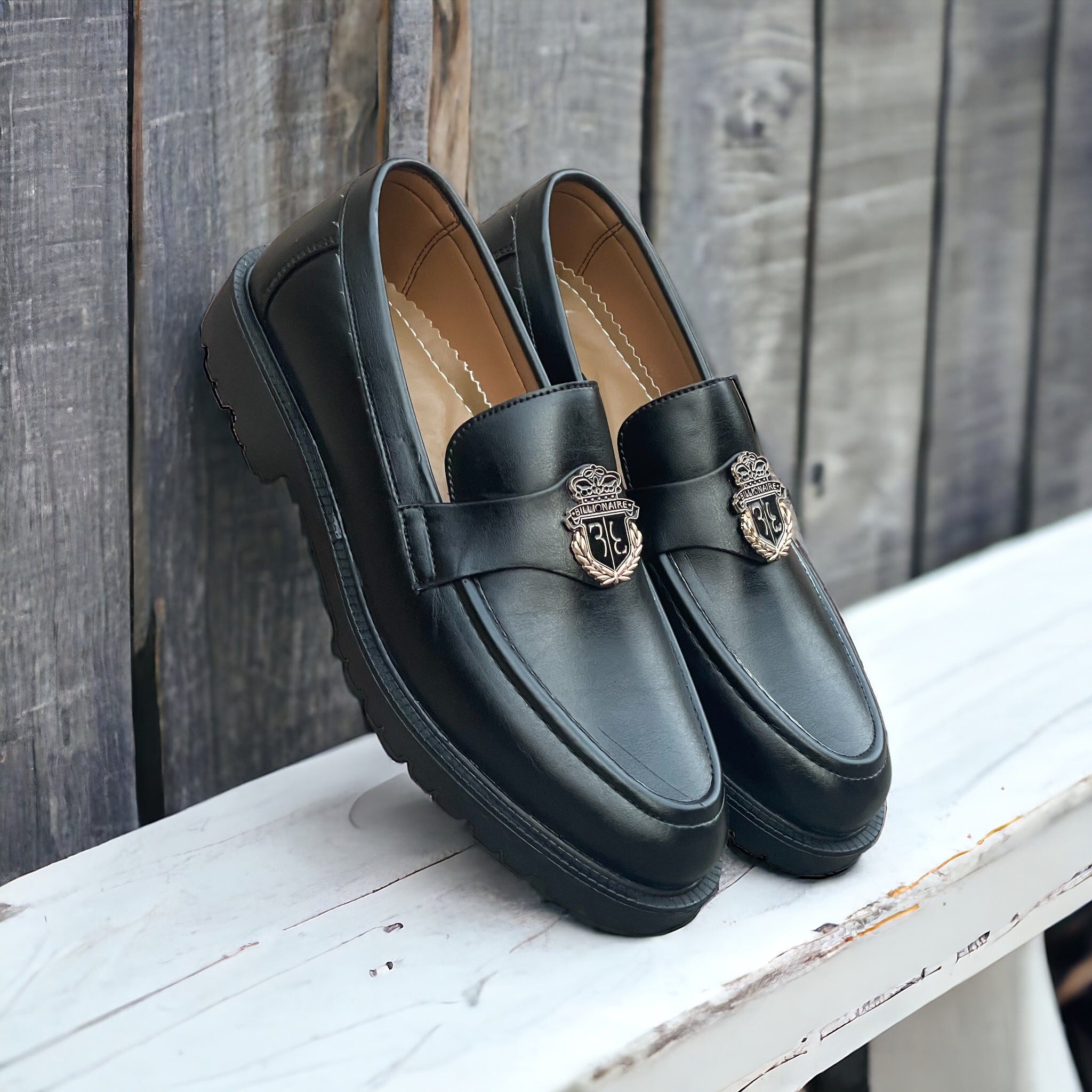 Black Billionaire Patent Loafers BL-655