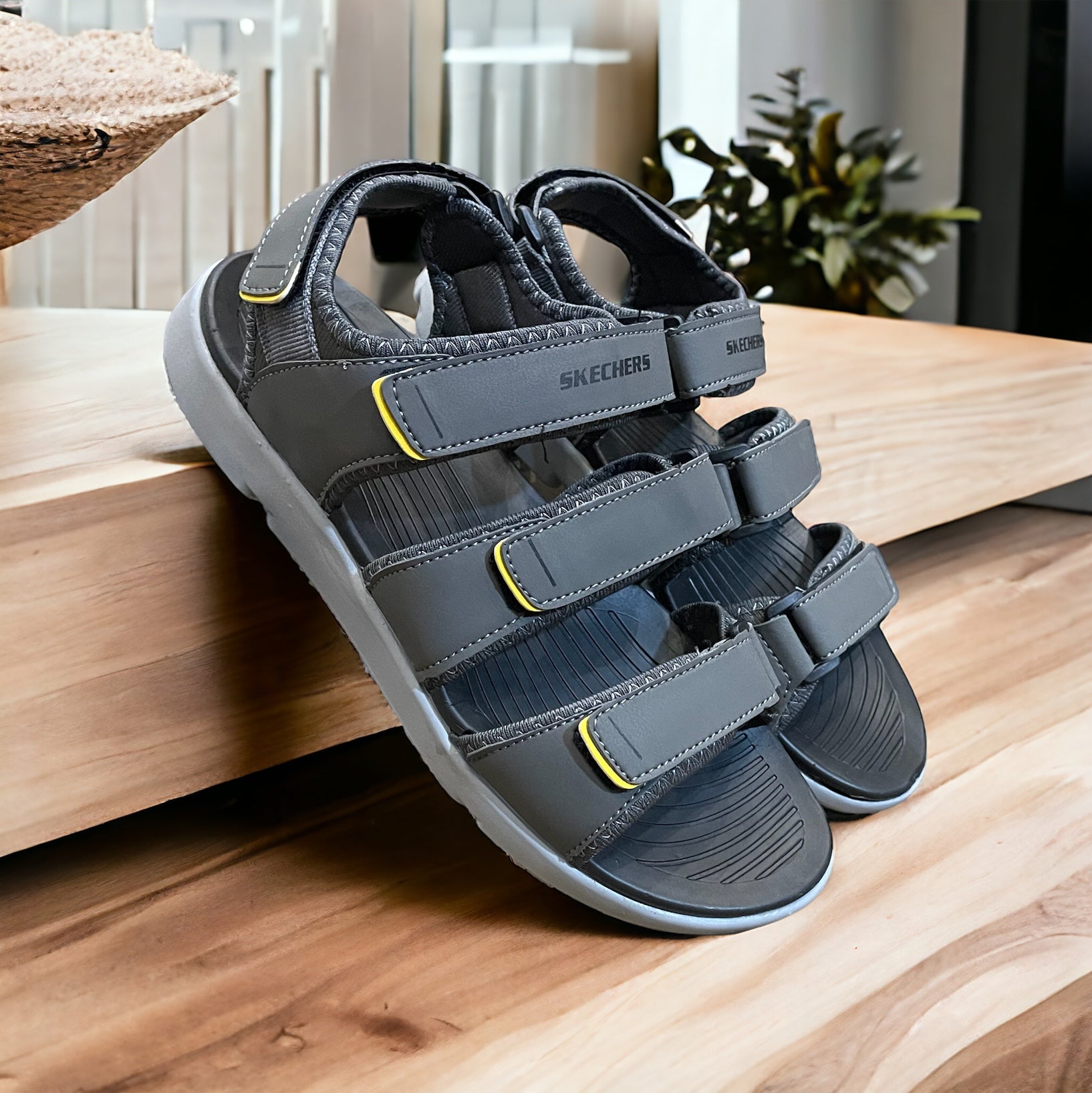 skhr Grey Tie Up Three Strap Sandals TSS-1022