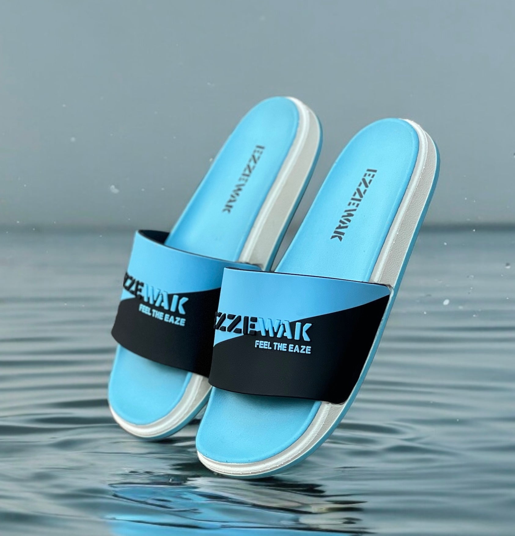 Sky Blue Ezze Walk Slides