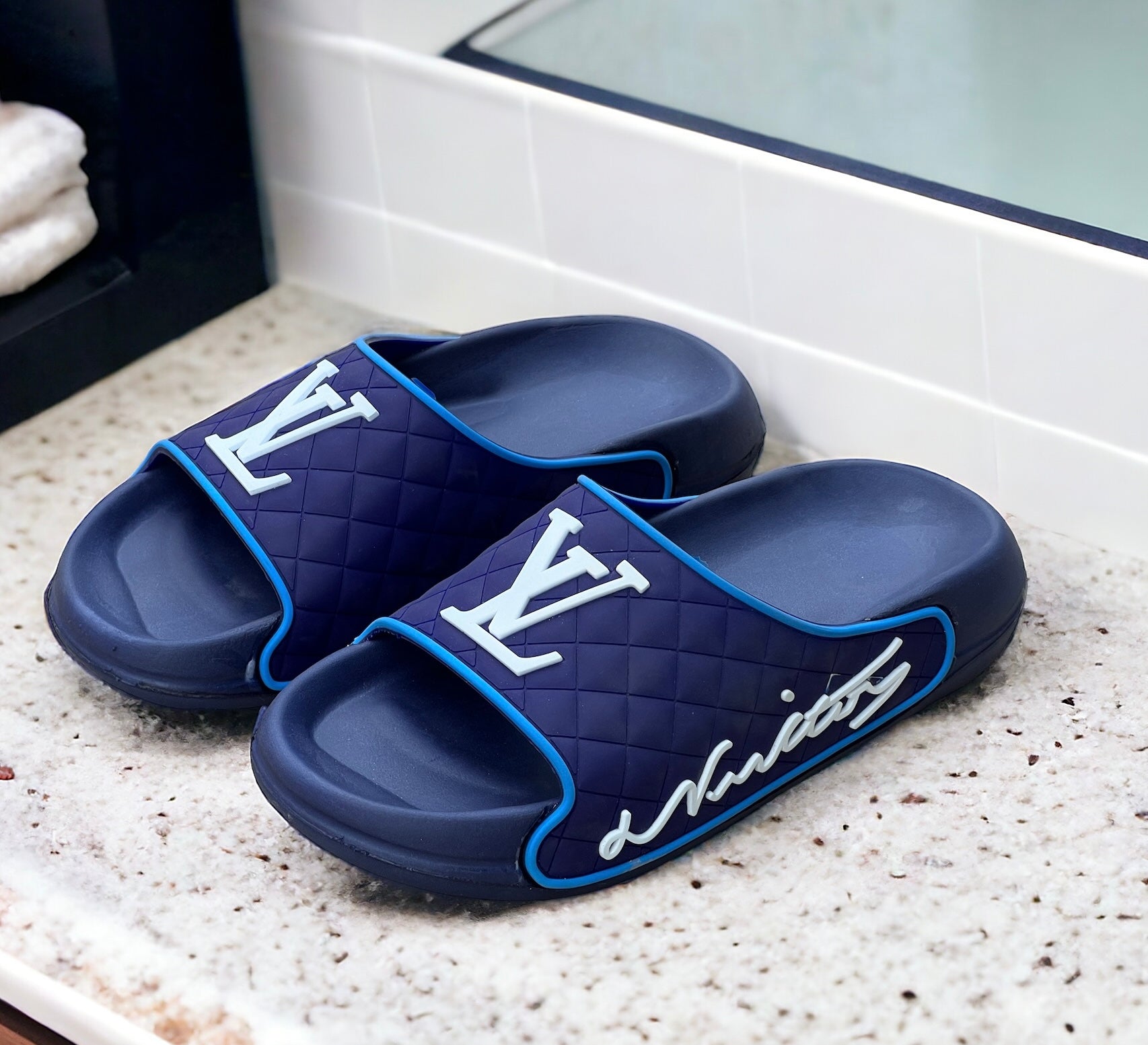 Medicated Blue L-V Soft Sole Slides LSS-3301