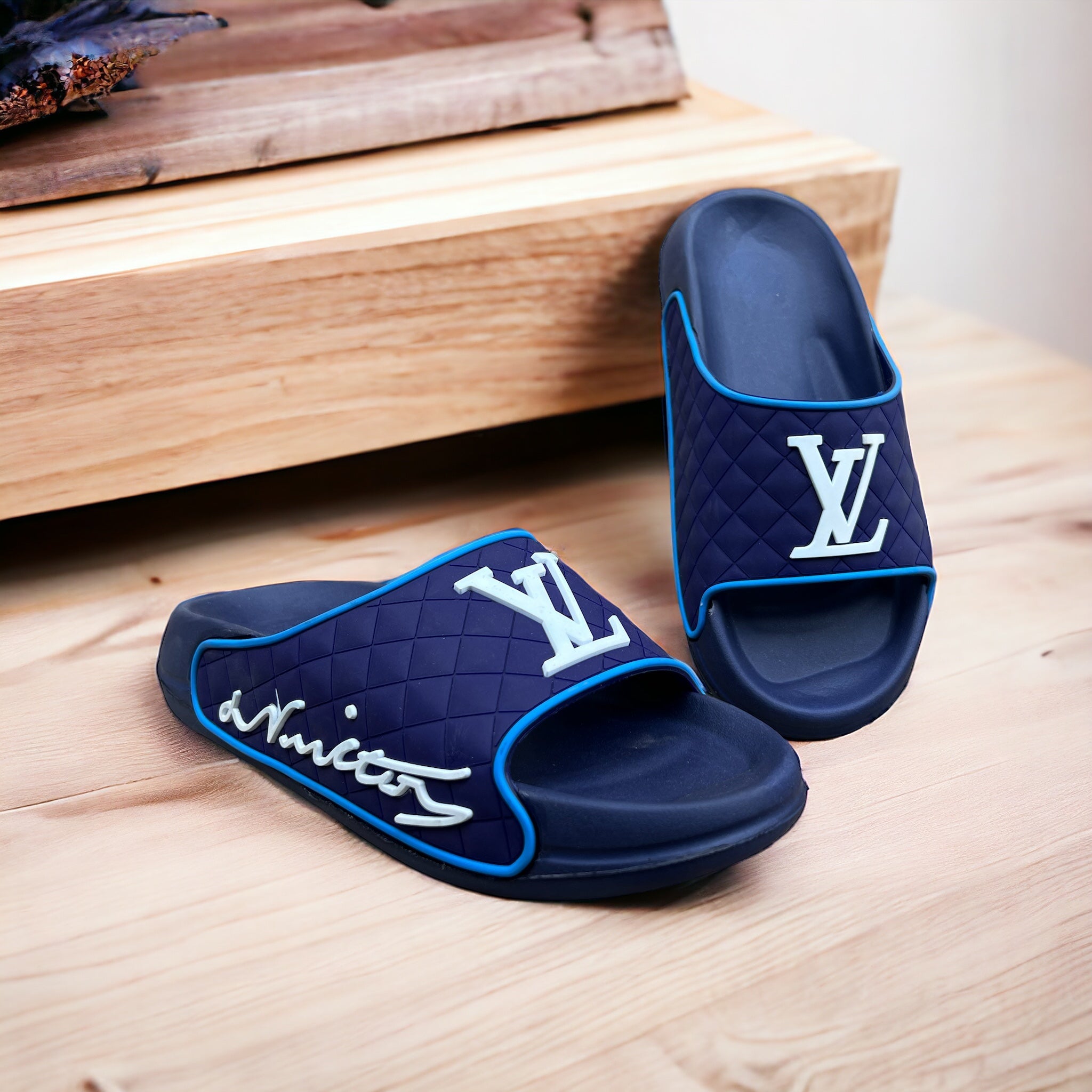 Medicated Blue L-V Soft Sole Slides LSS-3301