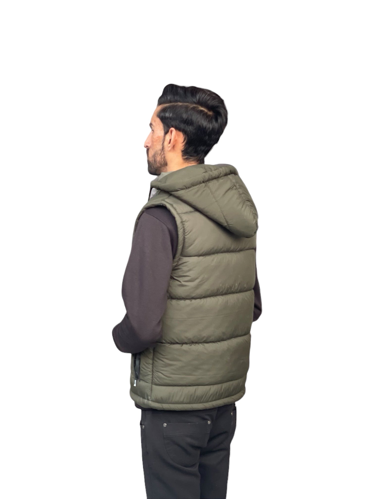 Sleeves Fleece Jacket - Olive Green