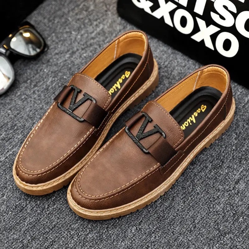 Chocolate Brown LV Cave Loafers CL- 200