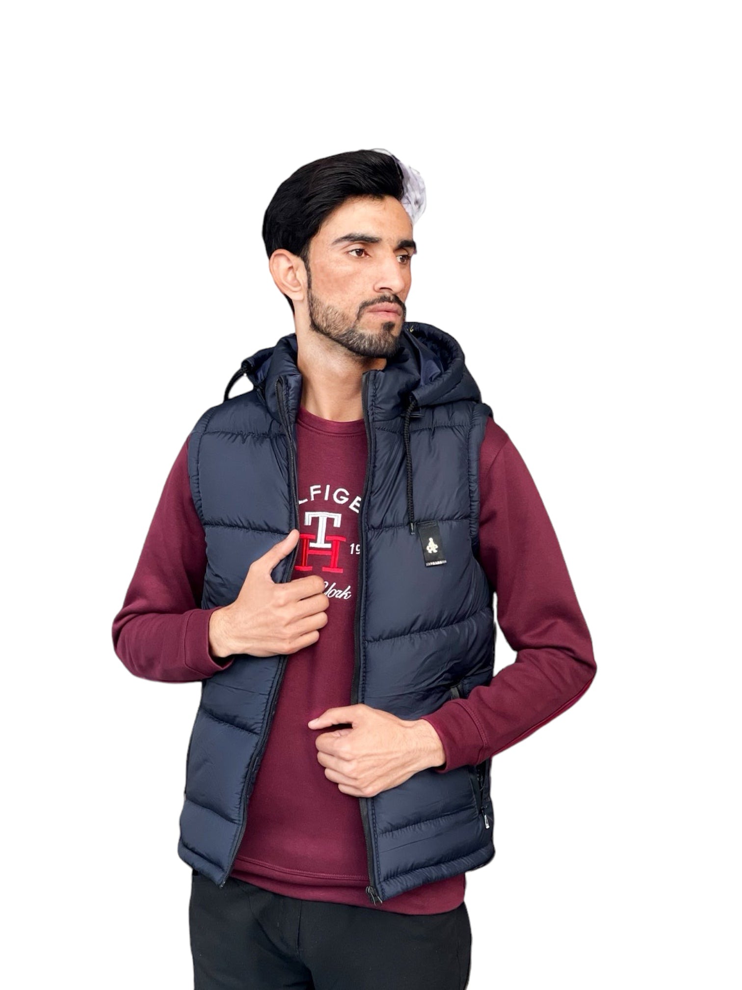 Sleeveless Puffer Jacket - Navy