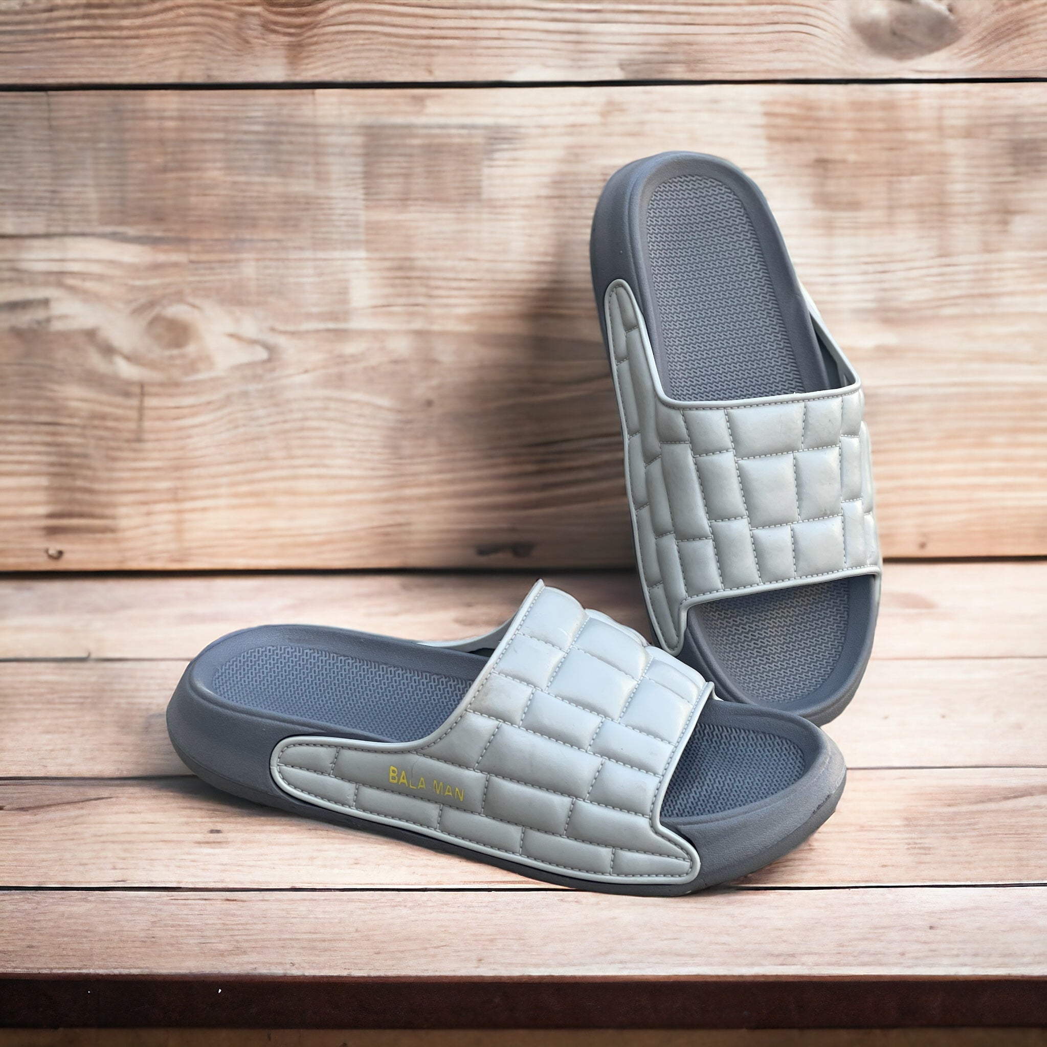 Balmain Grey Elite Slides BES-1133