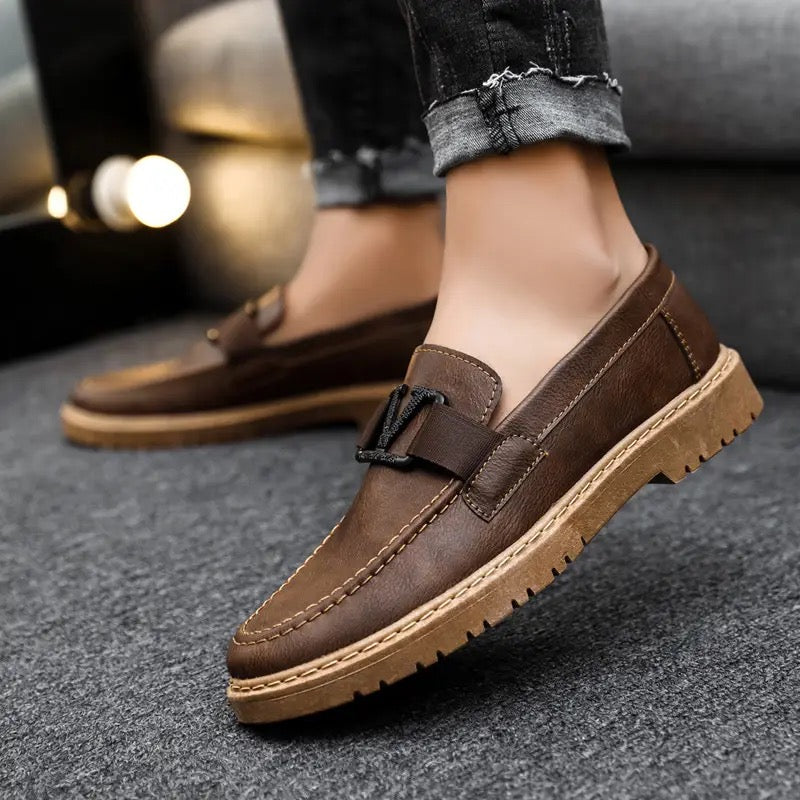 Chocolate Brown LV Cave Loafers CL- 200