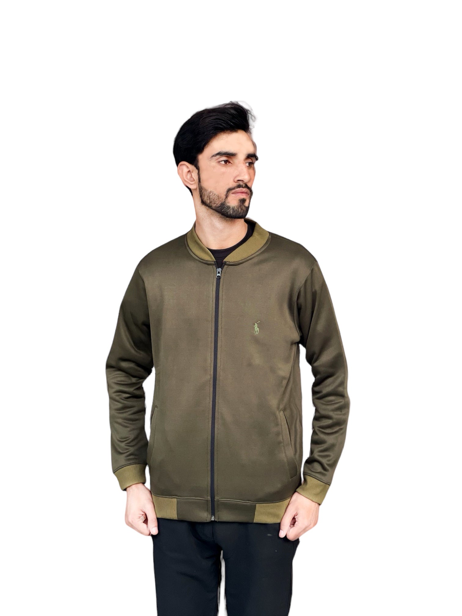 Sleeveless Fleece Jacket - Olive Green