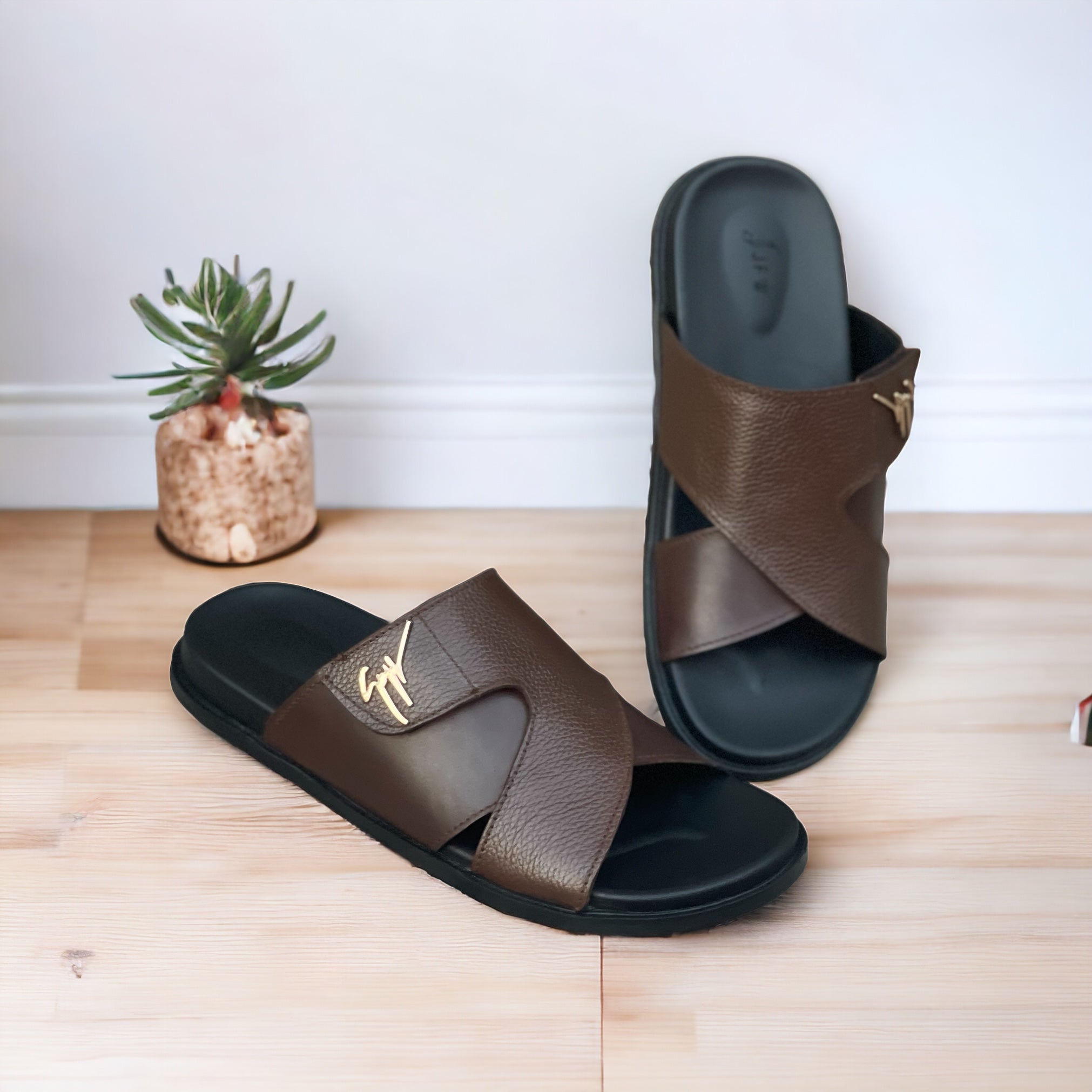 Pure Leather Brown Signature Chapal | 100% Pure