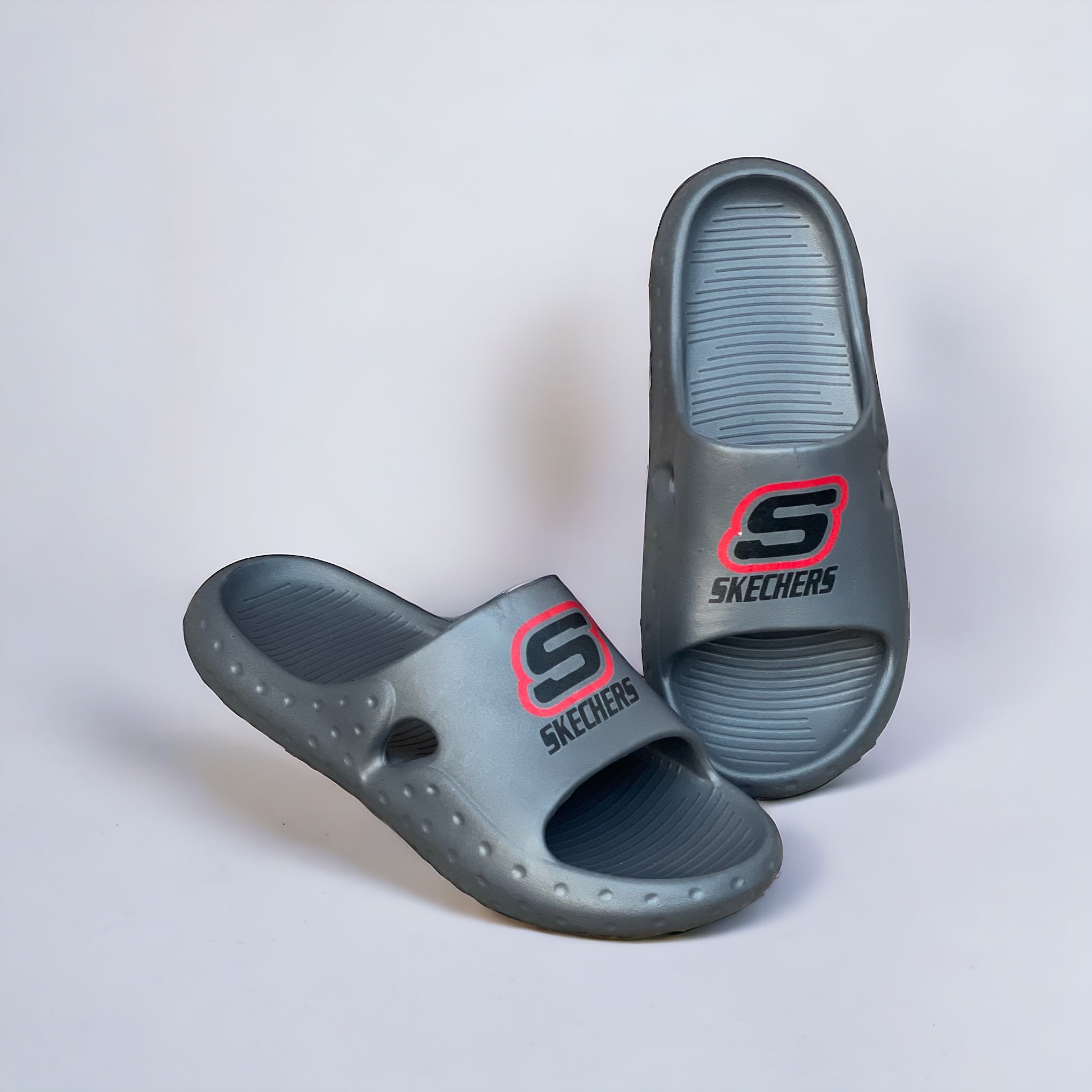 Grey Sk-chers Slides Euro SE-119