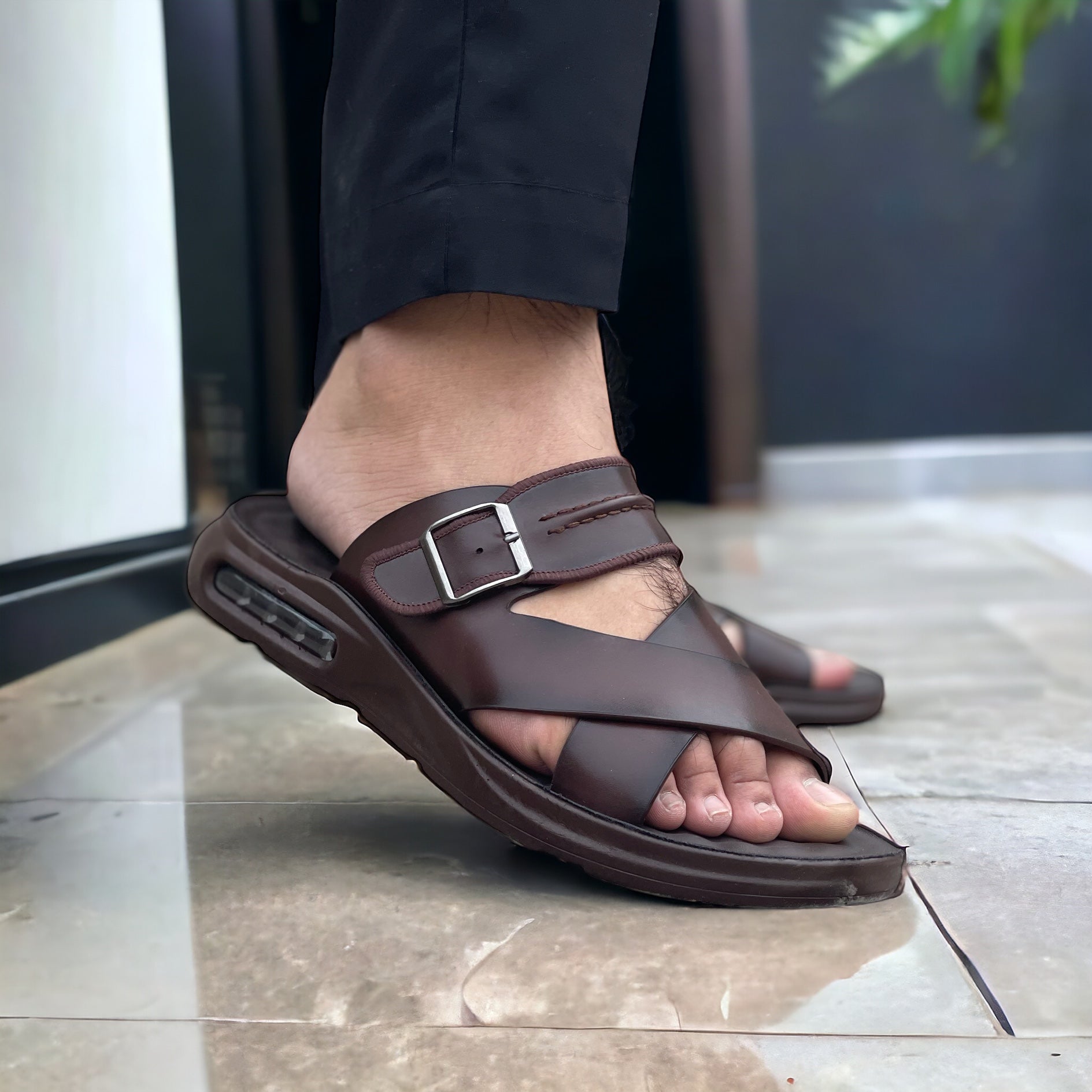 100% Medicated Air-Cooled Brown Chappal - AC092