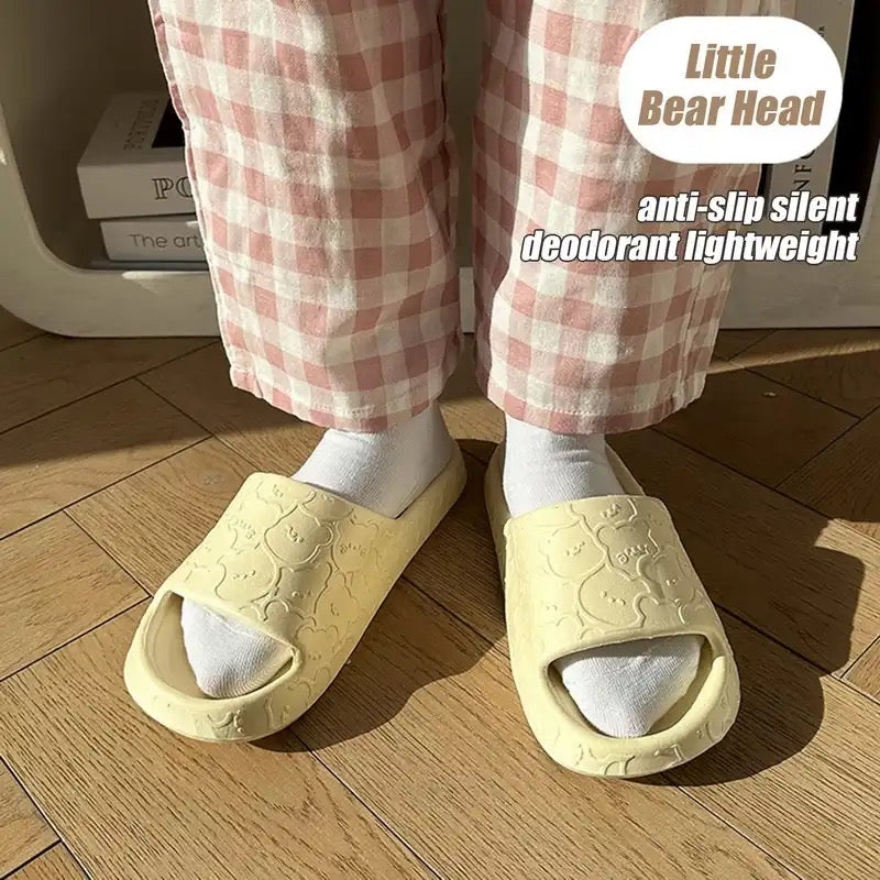 skin - Beige Color Bear Slippers Ladies