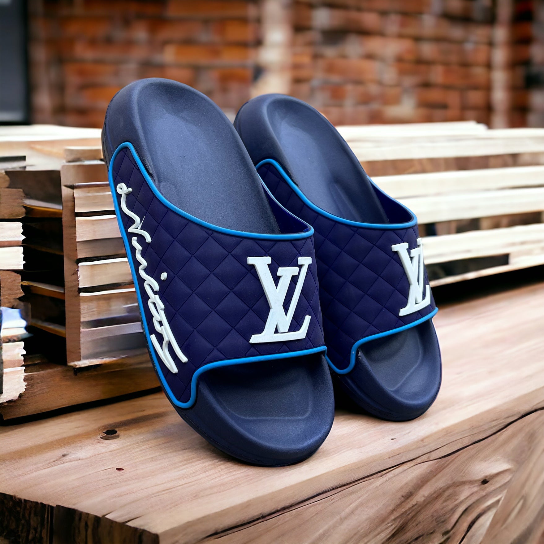 Medicated Blue L-V Soft Sole Slides LSS-3301