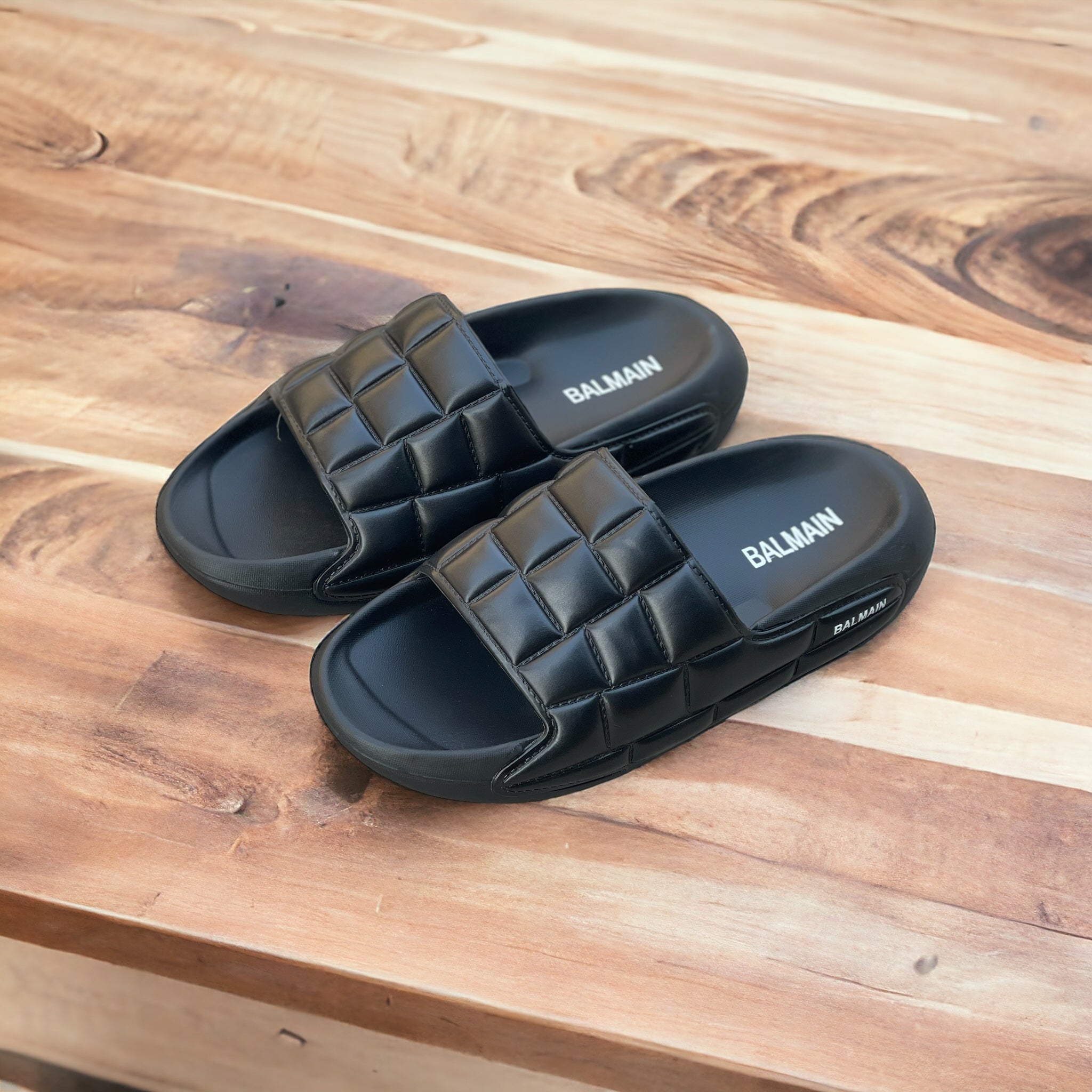 Original Full Black-Square Balmain Slides SBS-207