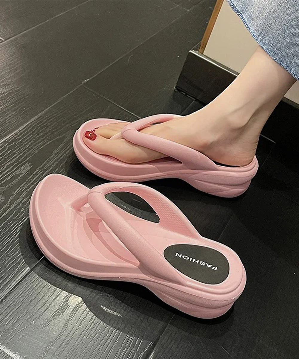 Fashion Pink Heel Ladies Slippers