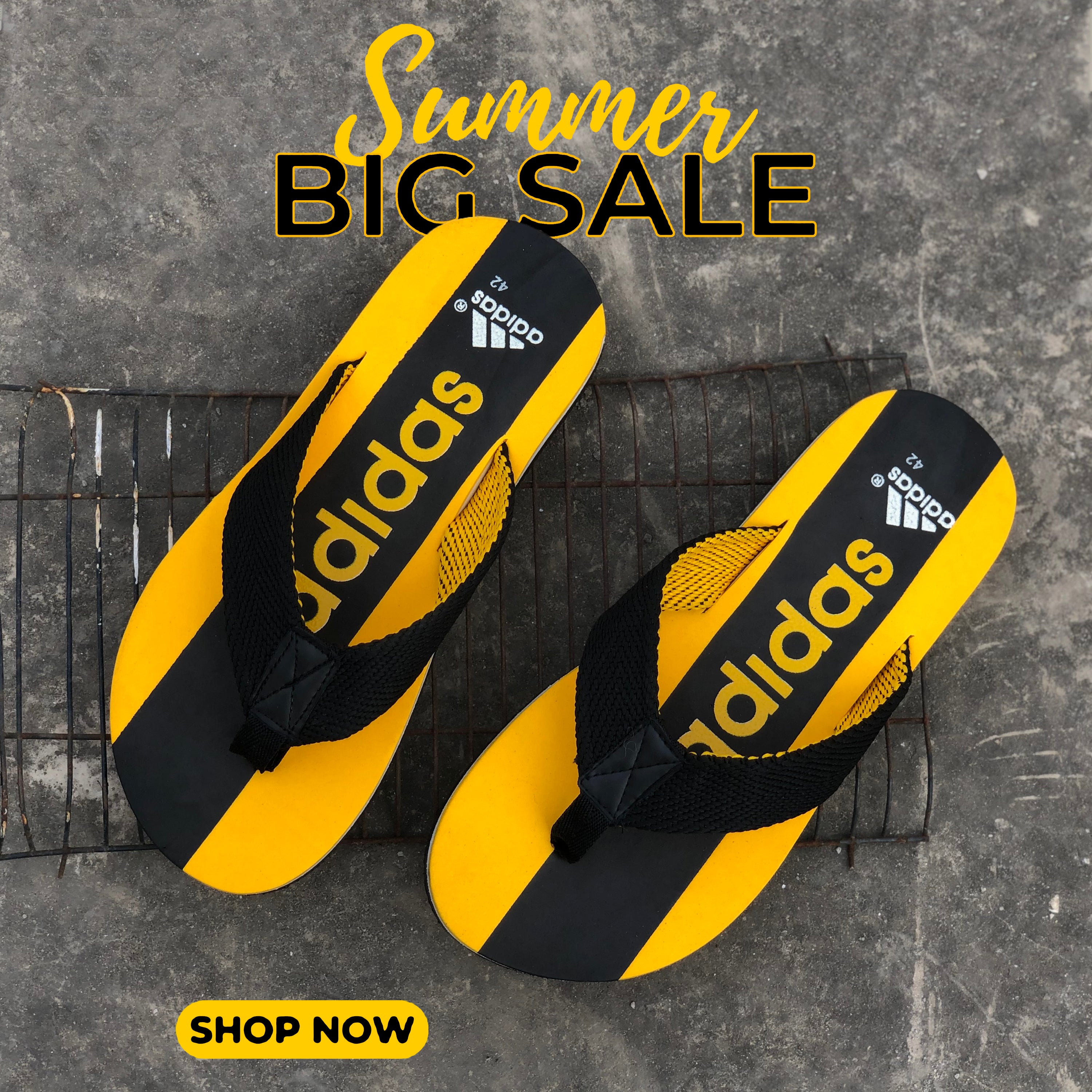 New Ads Yellow Black Slipper - 020