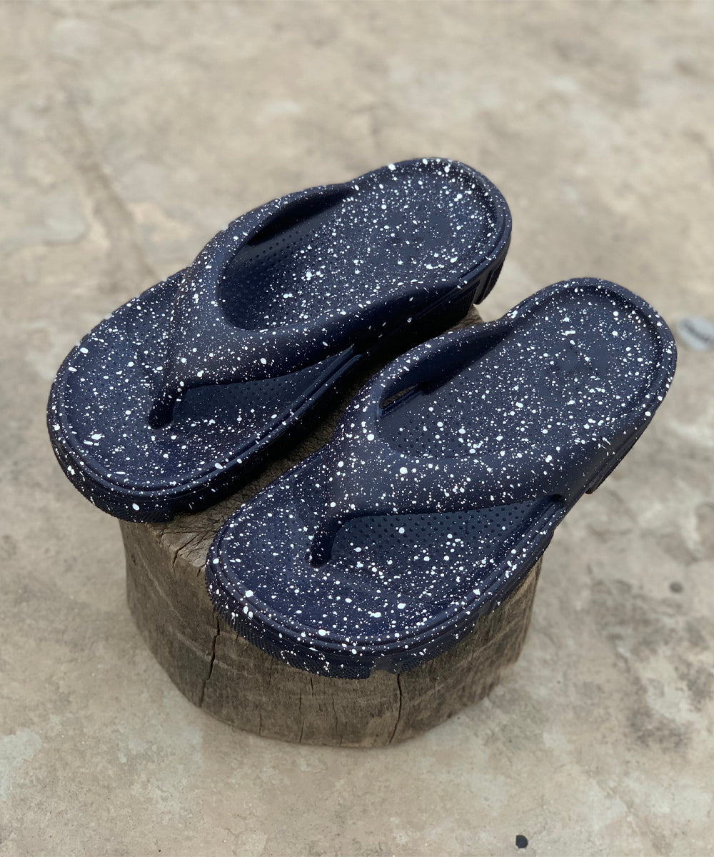 Ladies Navy Spray  Slippers LDS-606