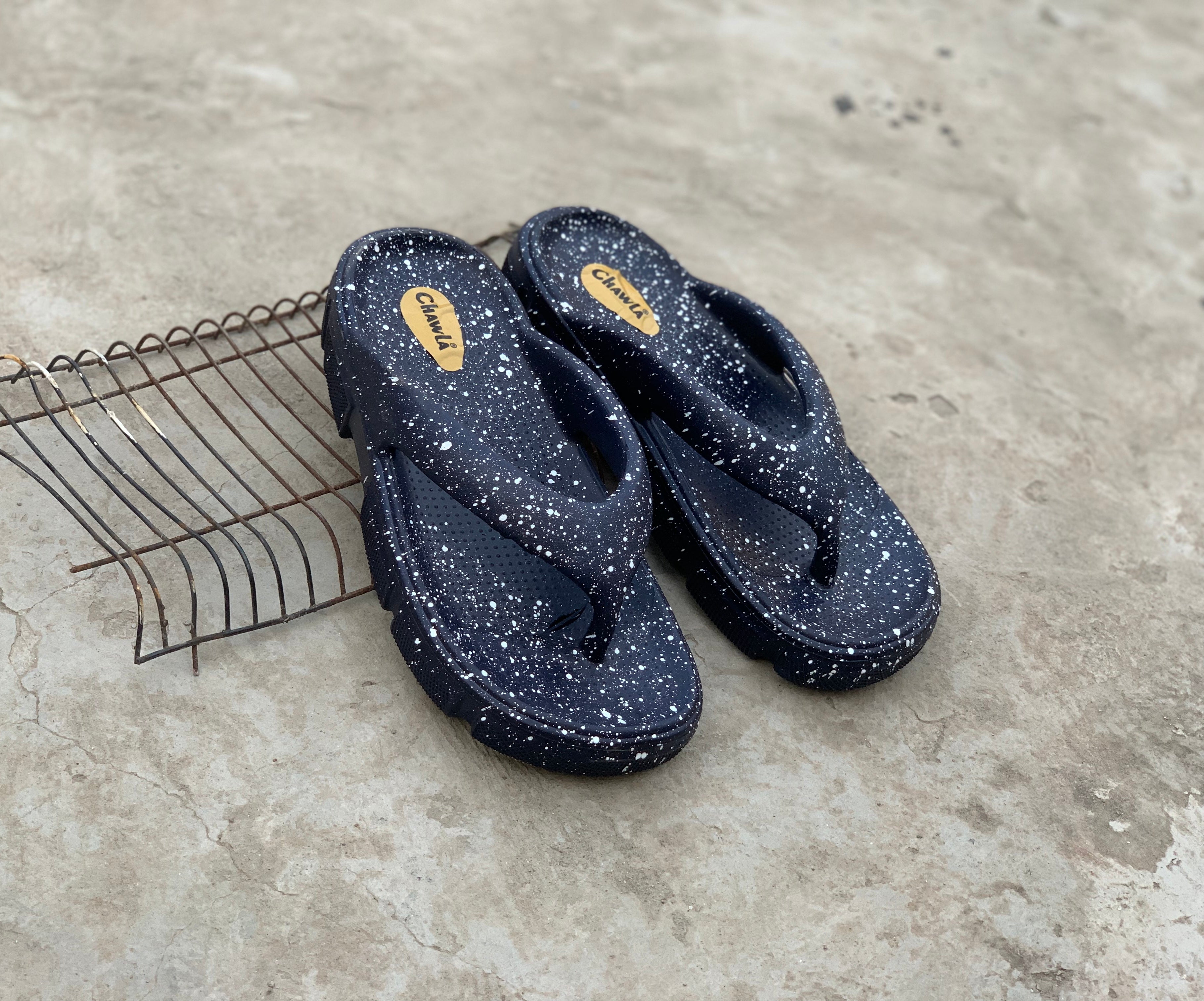 Ladies Navy Spray  Slippers LDS-606