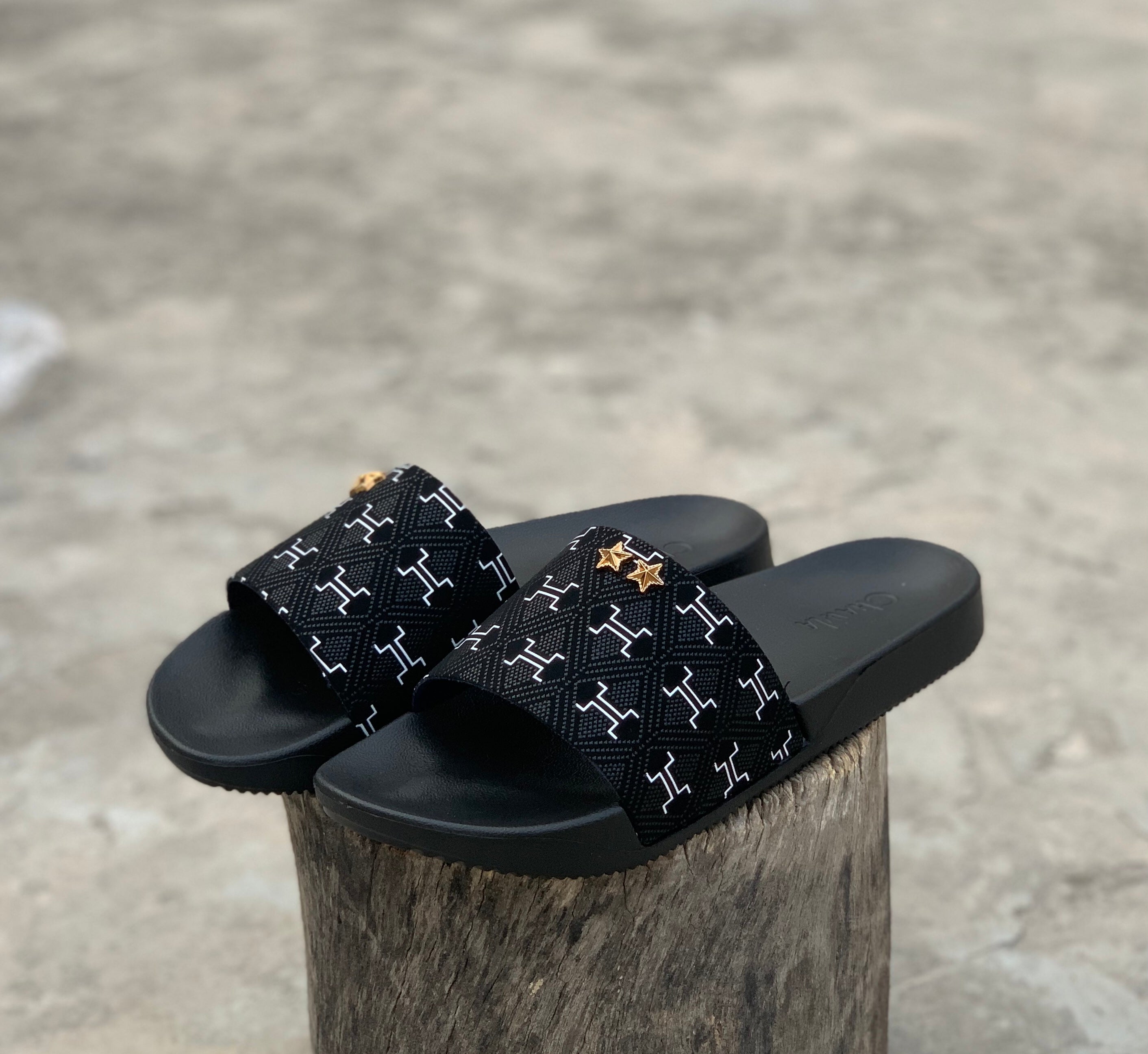 Ladies Black - Star Soft Slide BSS-1001