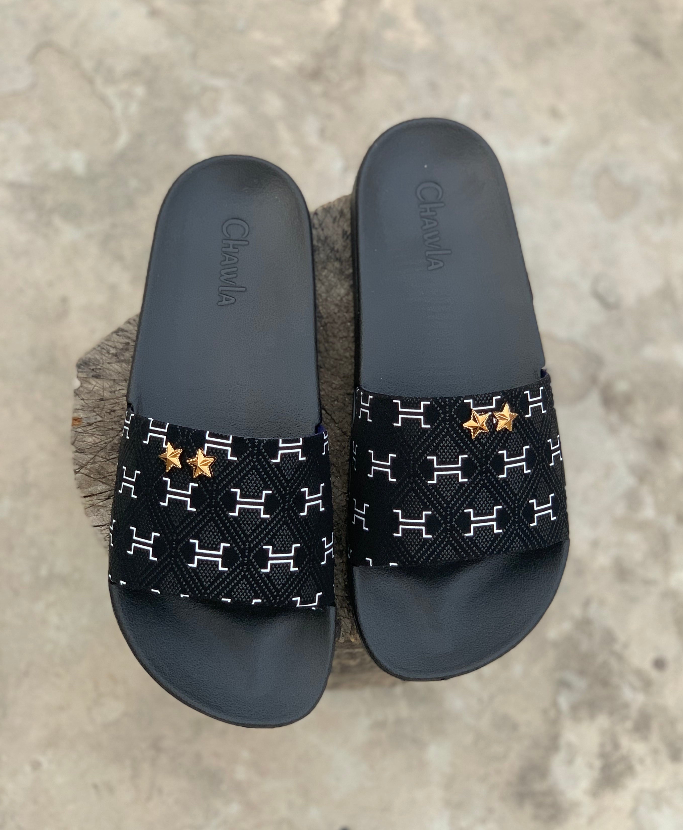 Ladies Black - Star Soft Slide BSS-1001