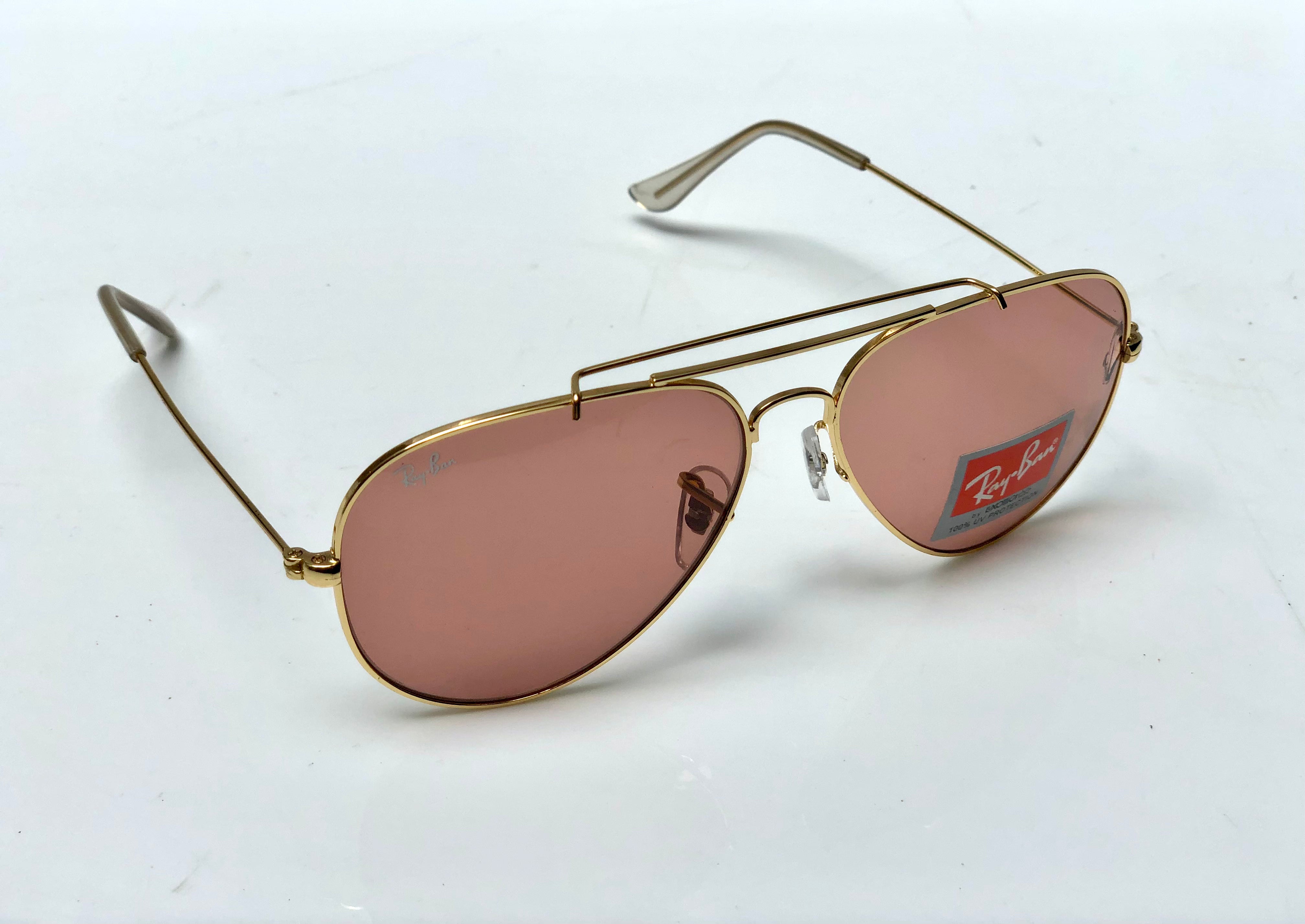 Gold Peachi Pink - Smokey Dimond Hard Core Lenses Glasses ( 901 )