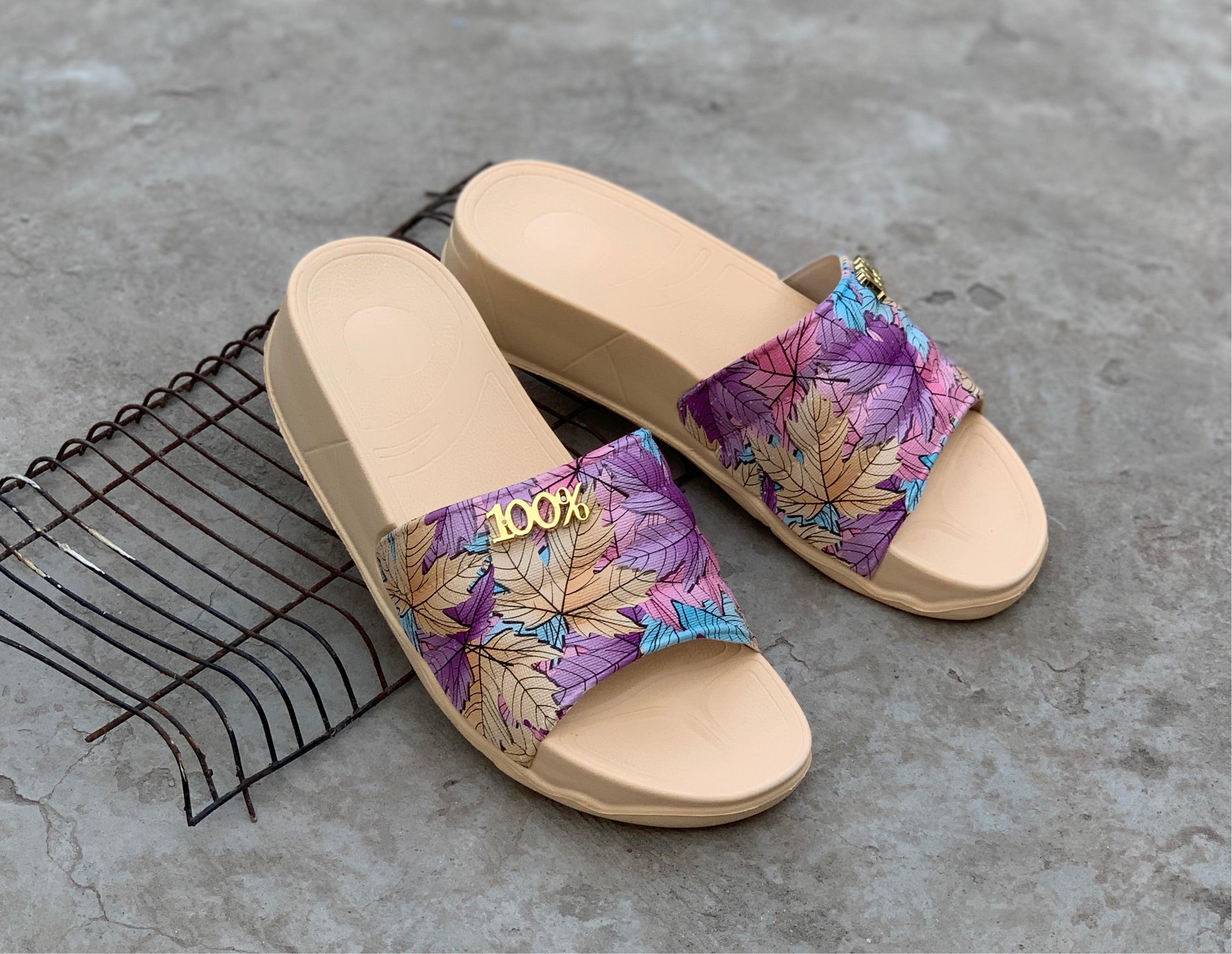 Ladies Purplish Multi Slipper 306