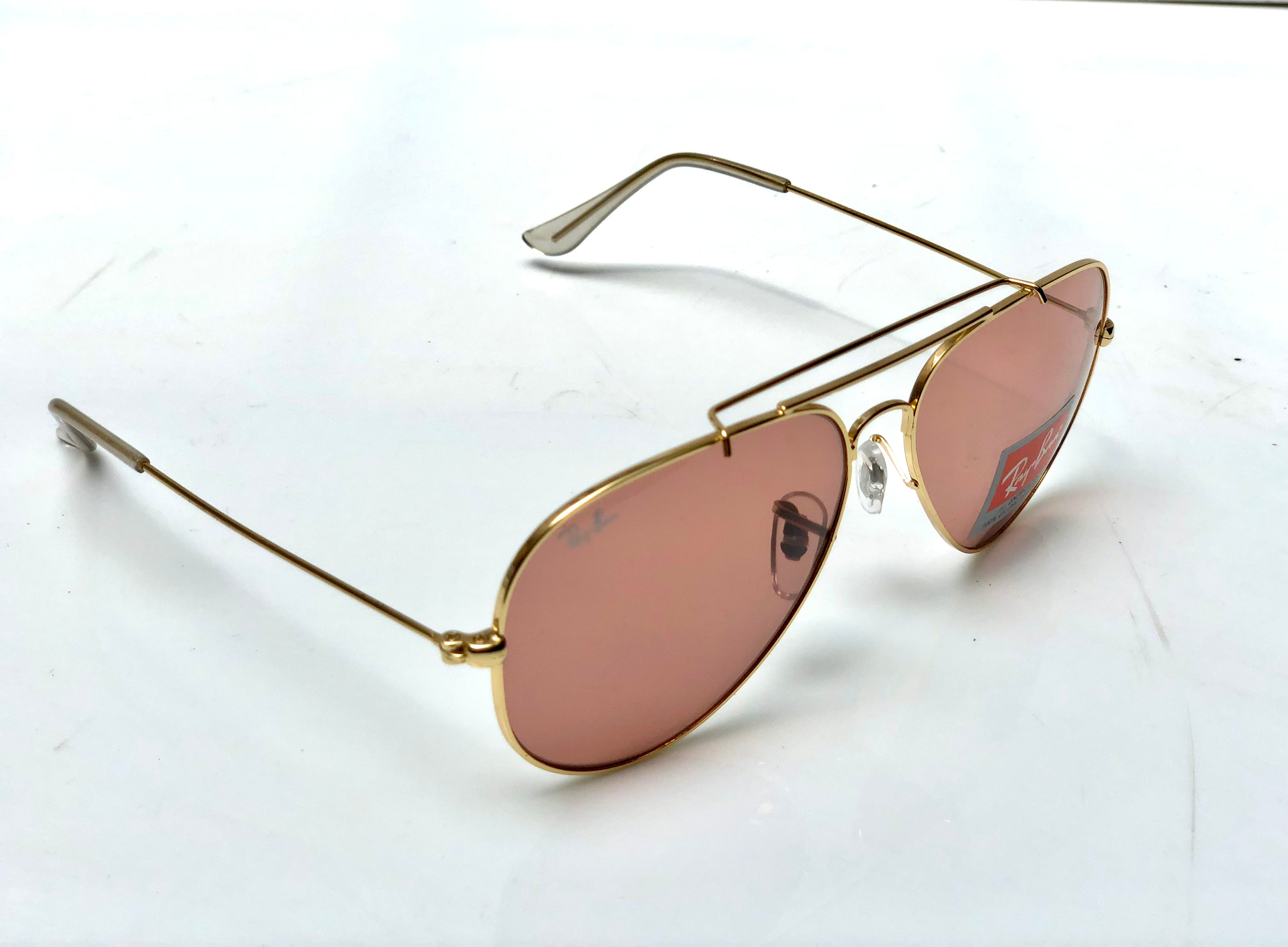 Gold Peachi Pink - Smokey Dimond Hard Core Lenses Glasses ( 901 )