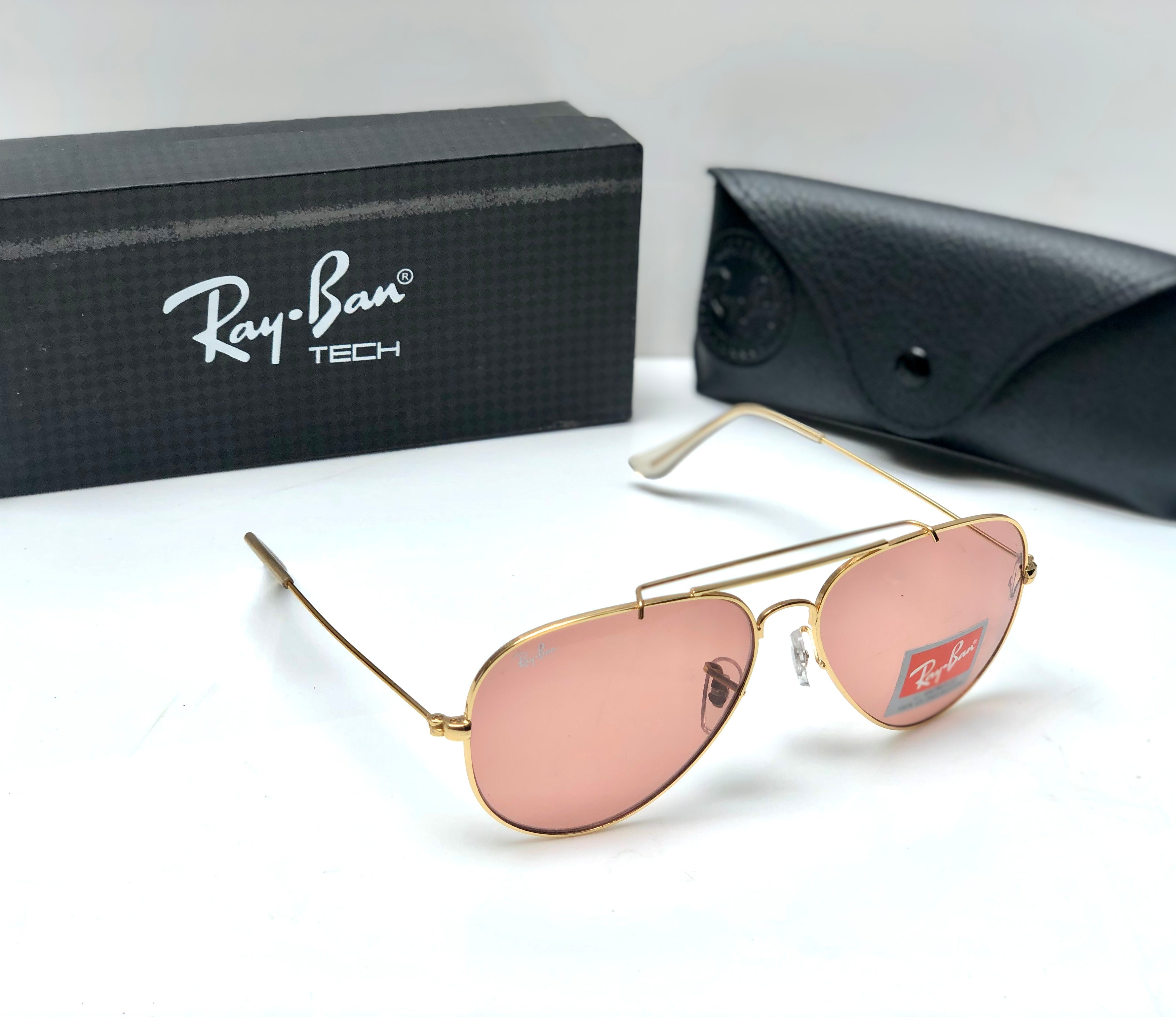 Gold Peachi Pink - Smokey Dimond Hard Core Lenses Glasses ( 901 )