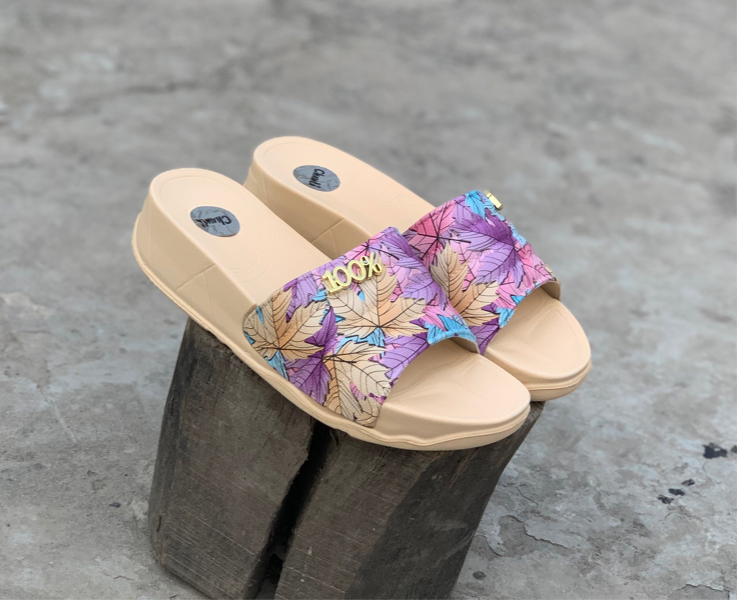 Ladies Purplish Multi Slipper 306