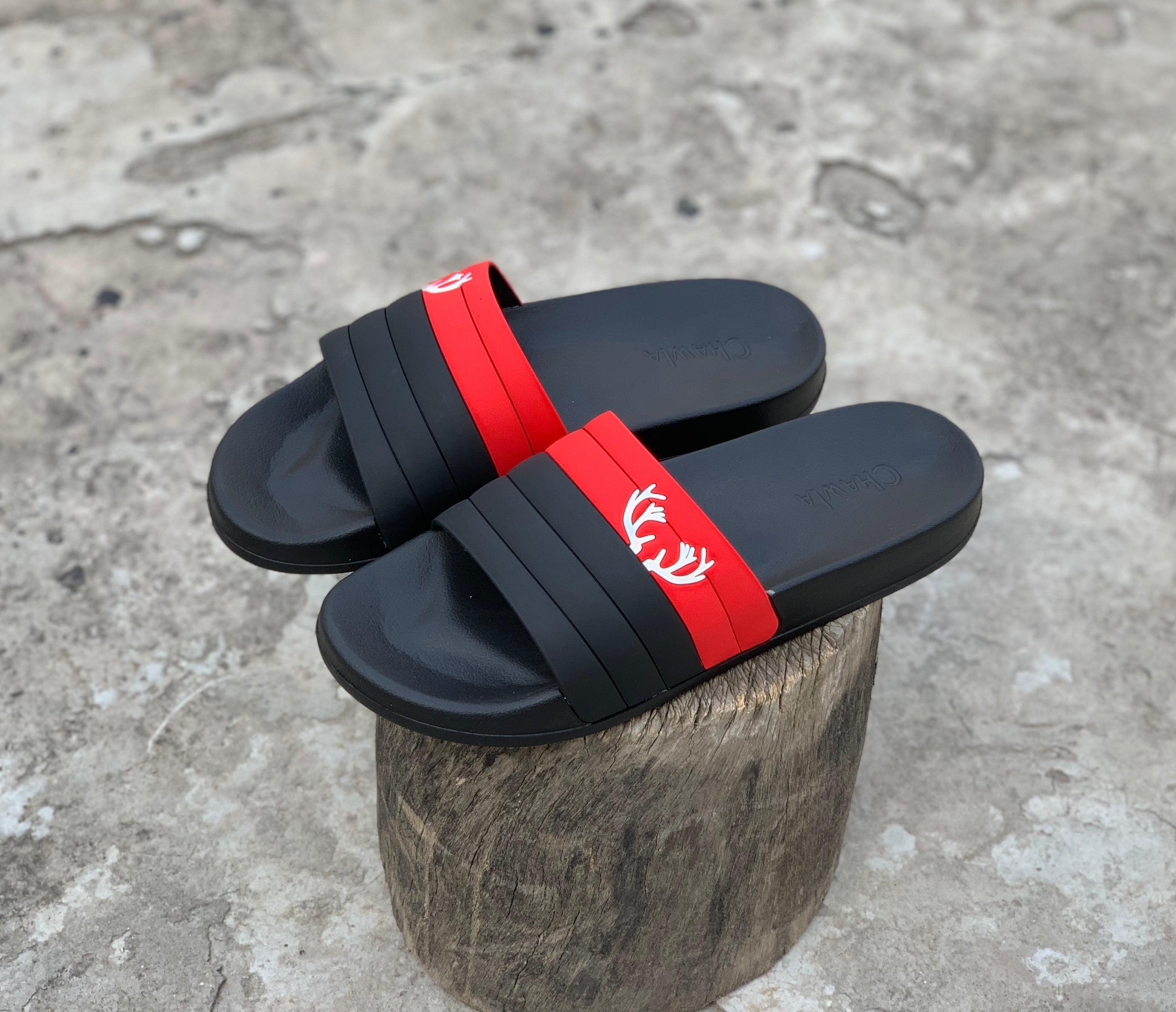 Black-Red Henze Slippers HS-5600