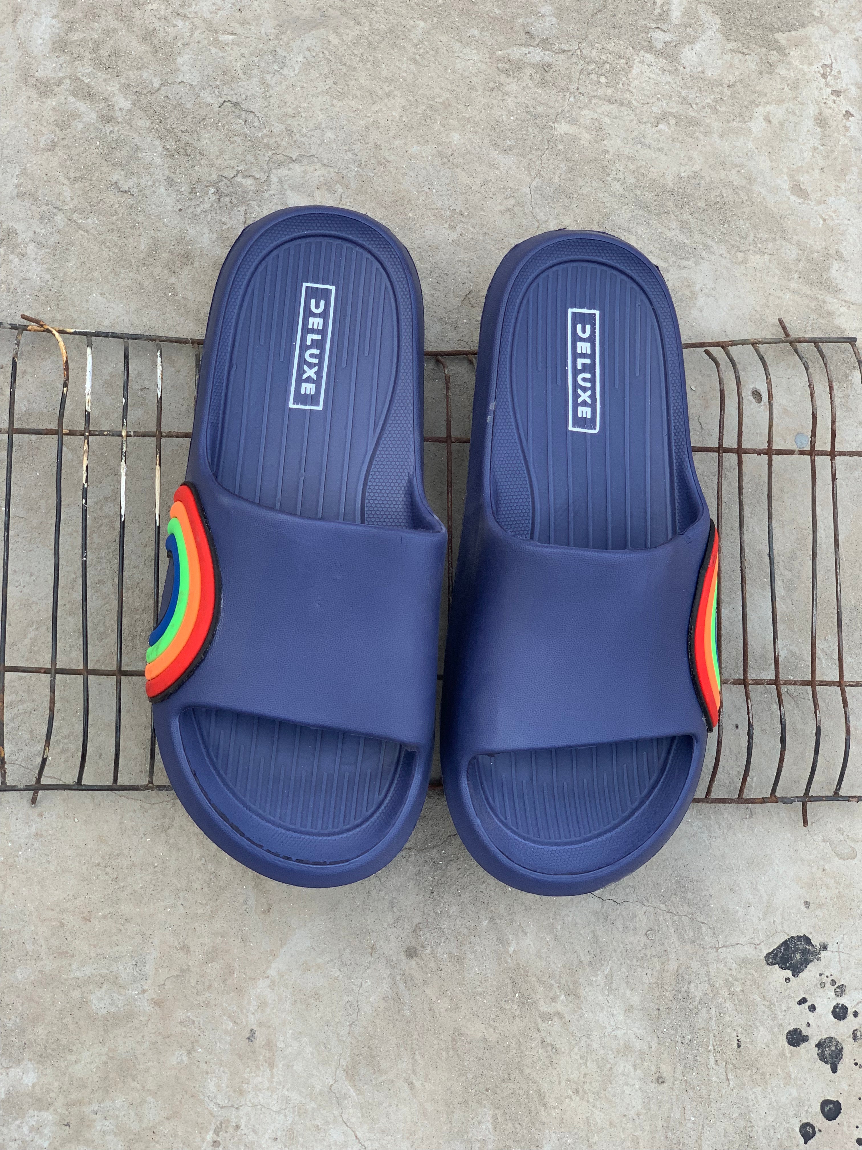 Ladies Navy Blue Rainbow Slipper LDS-301