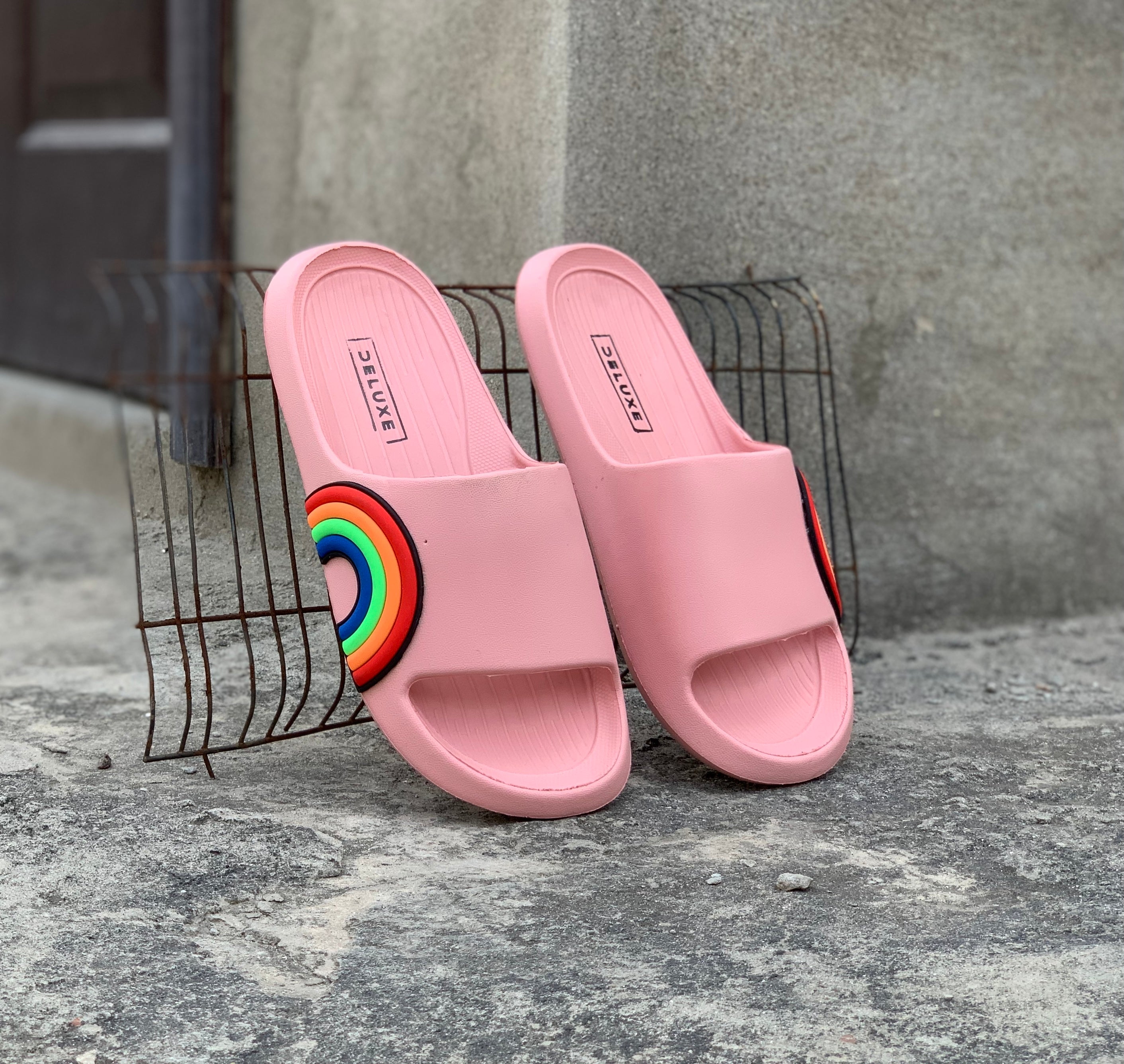 Ladies Pink Rainbow Slipper LDS-303