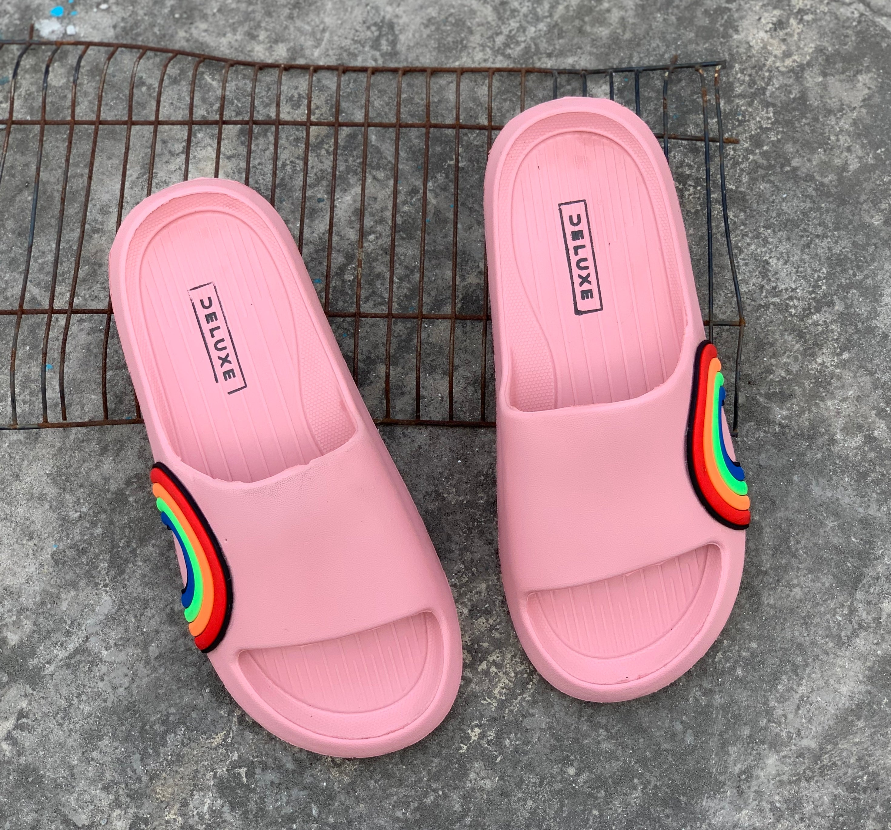 Ladies Pink Rainbow Slipper LDS-303