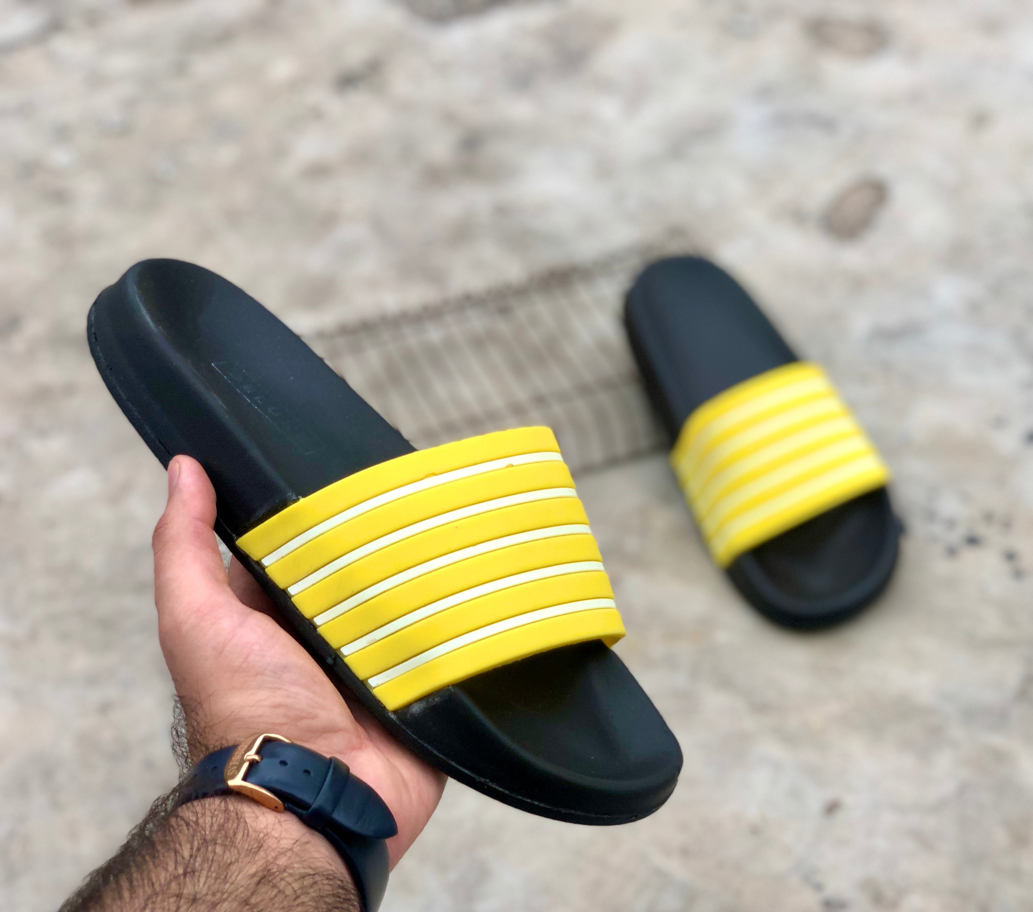 Ladies Yellow Rays - Line Slippers