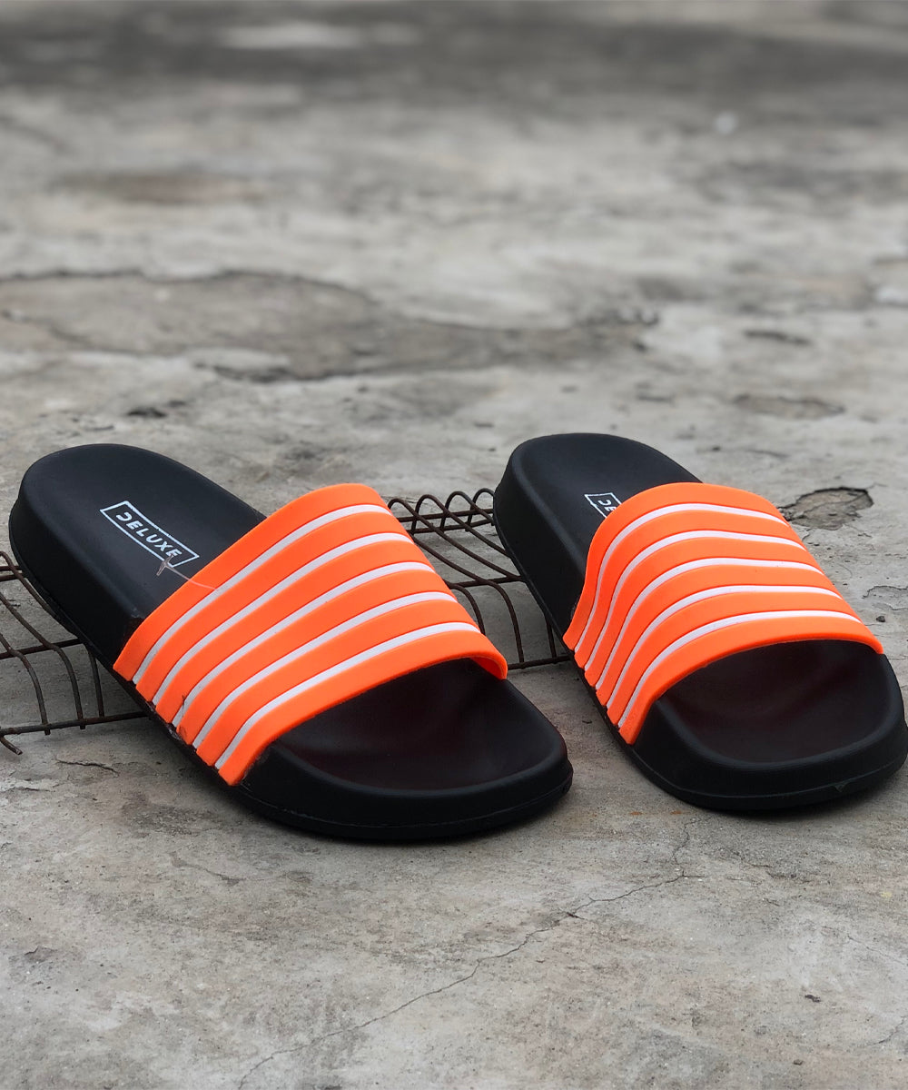 Ladies Orange Rays - Line Slippers