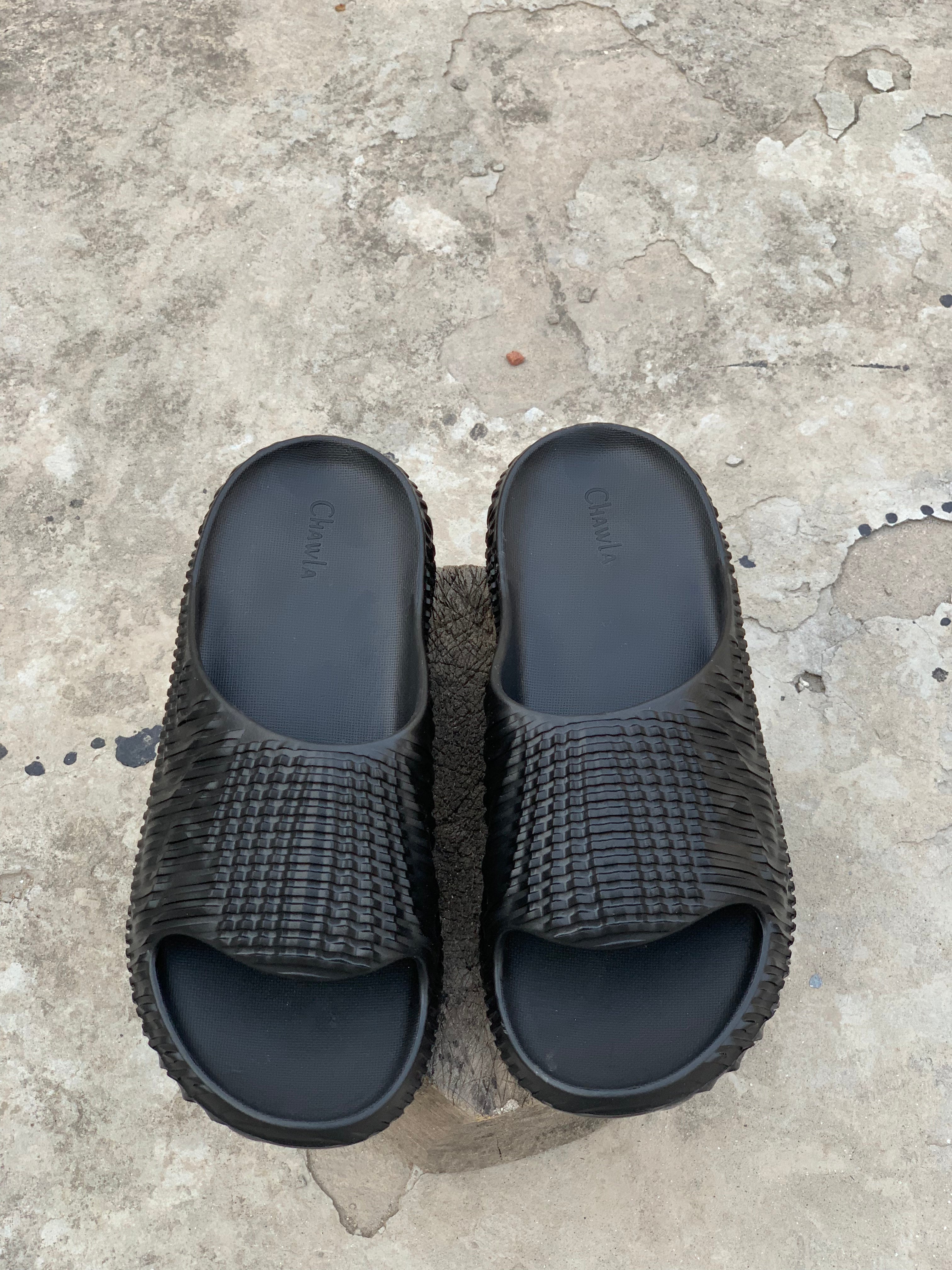 Medicated New Zig Zag Black Slippers ZS-118