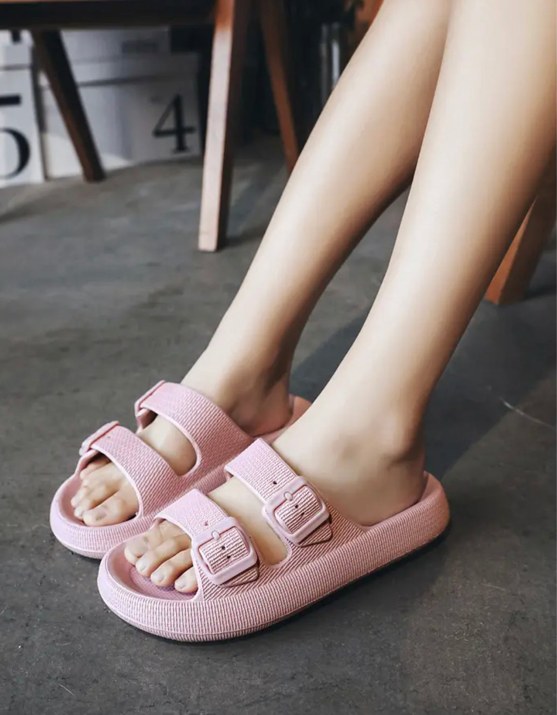 Ladies Pink Zag Slippers LDS-311