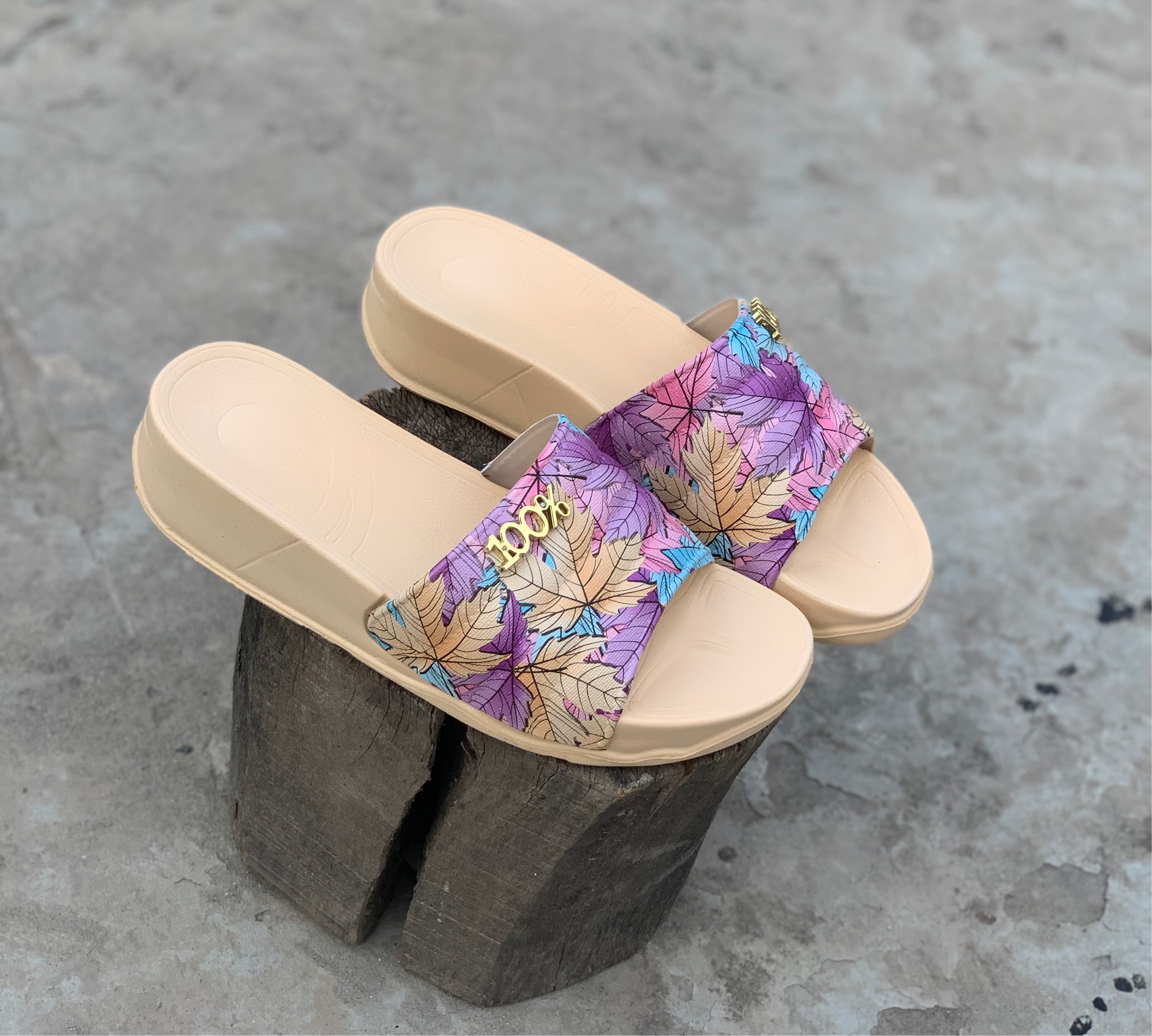 Ladies Purplish Multi Slipper 306