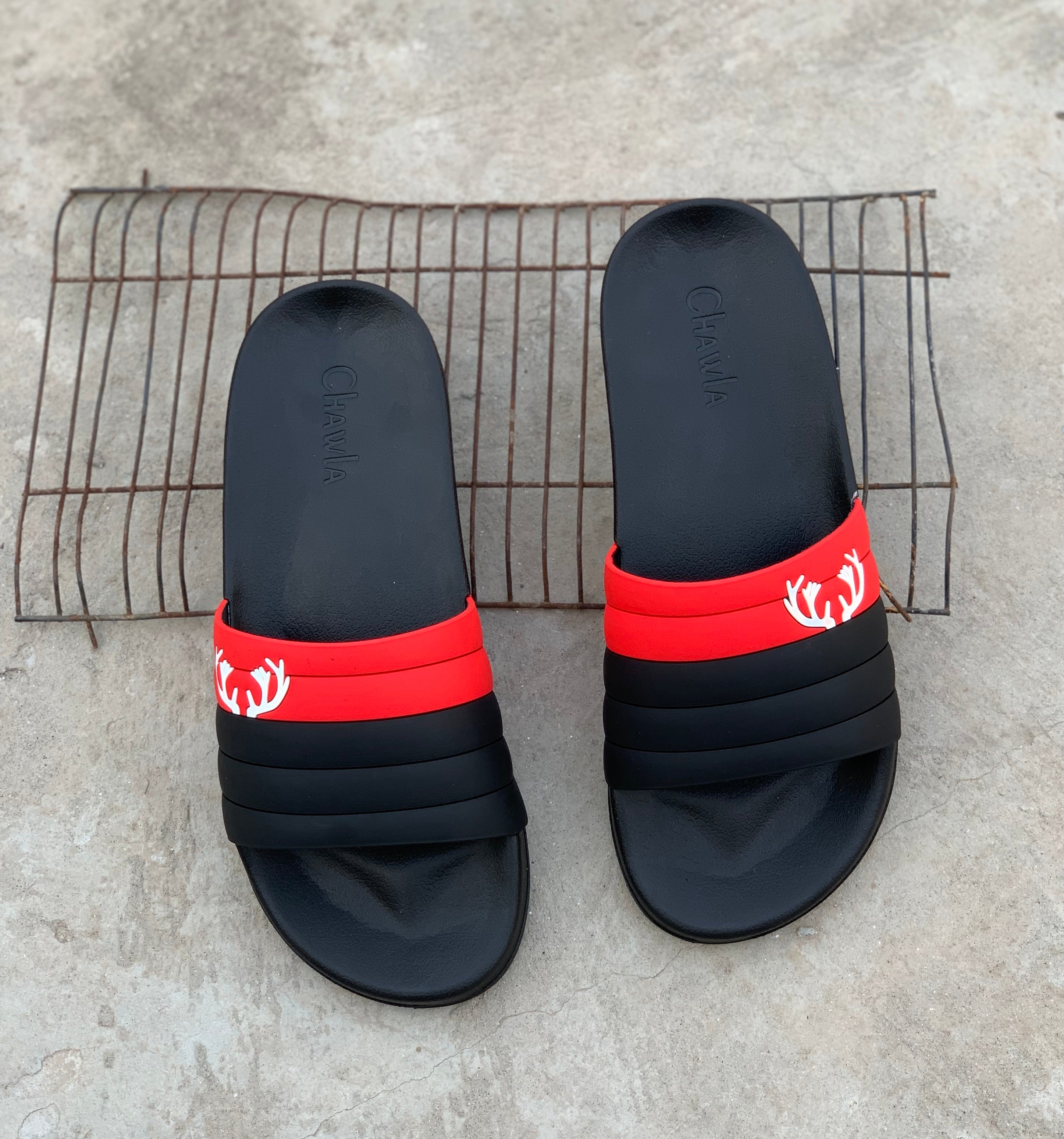 Black-Red Henze Slippers HS-5600