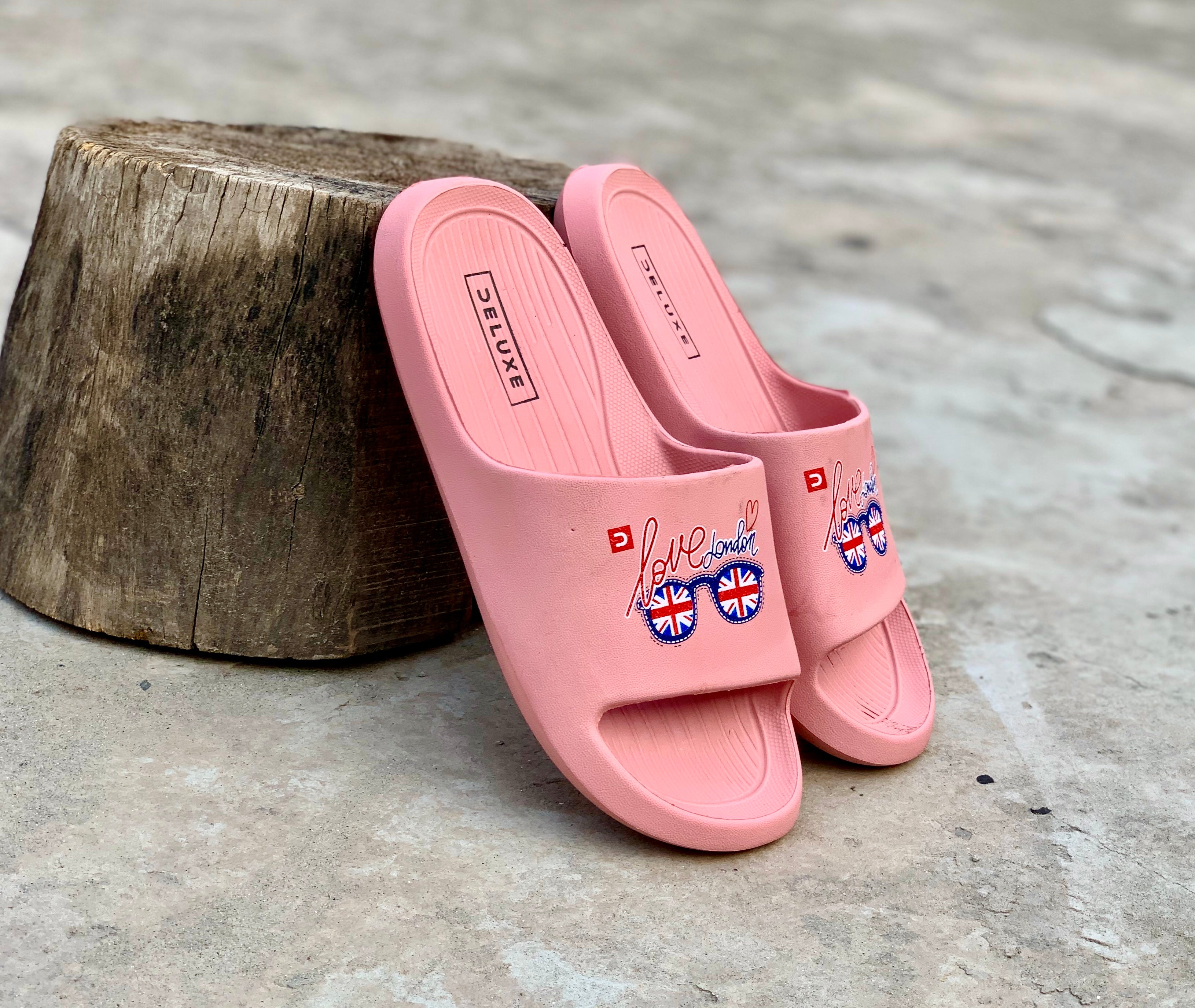 Ladies Pink Uk Slippers 307