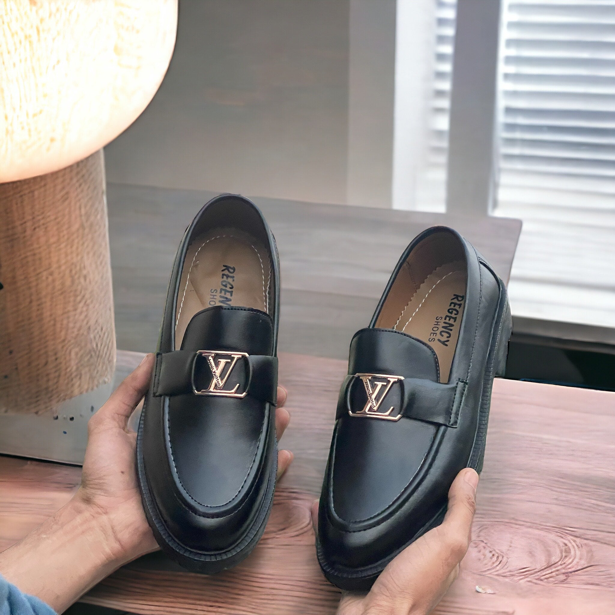 Black LV Patent Loafers LV-2400