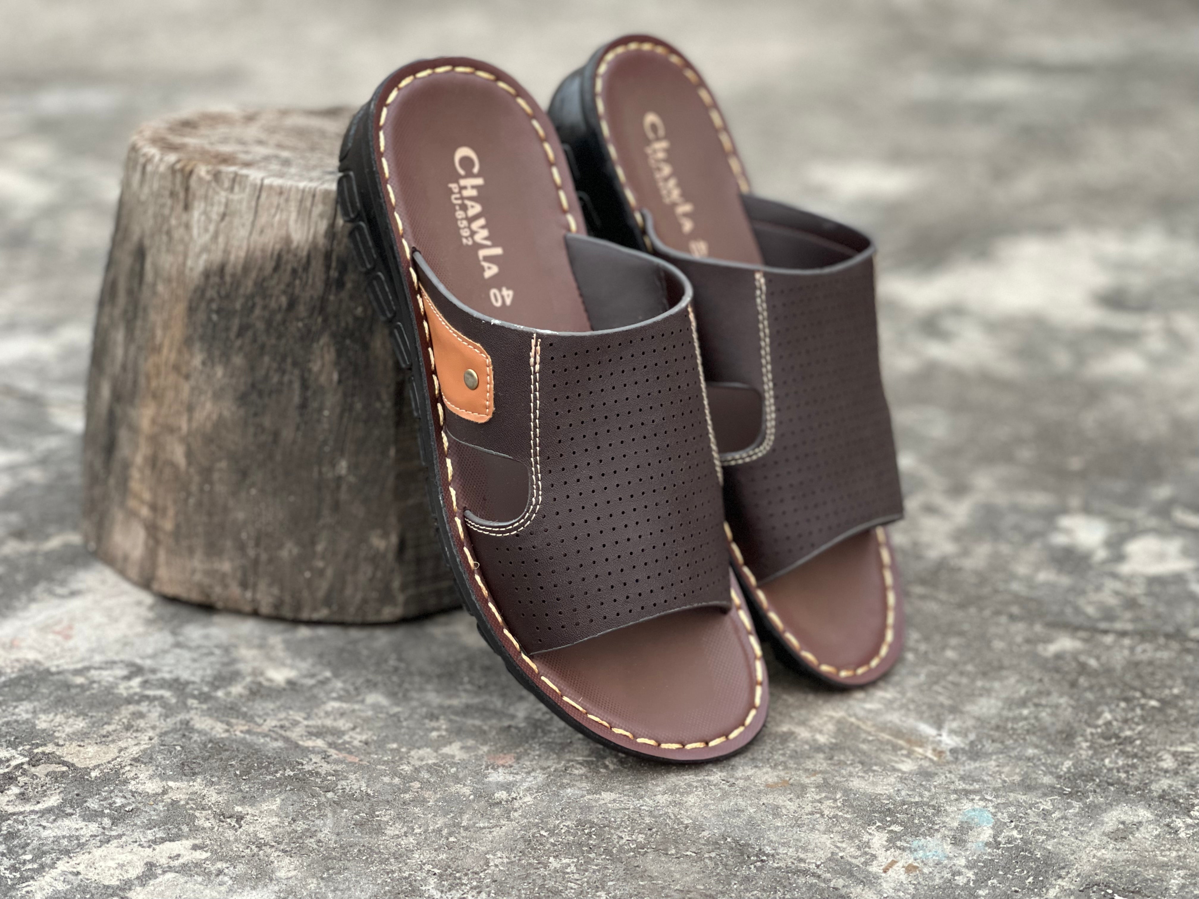 Dark Brown - Lays Dots - Softy - Chappal LB-95