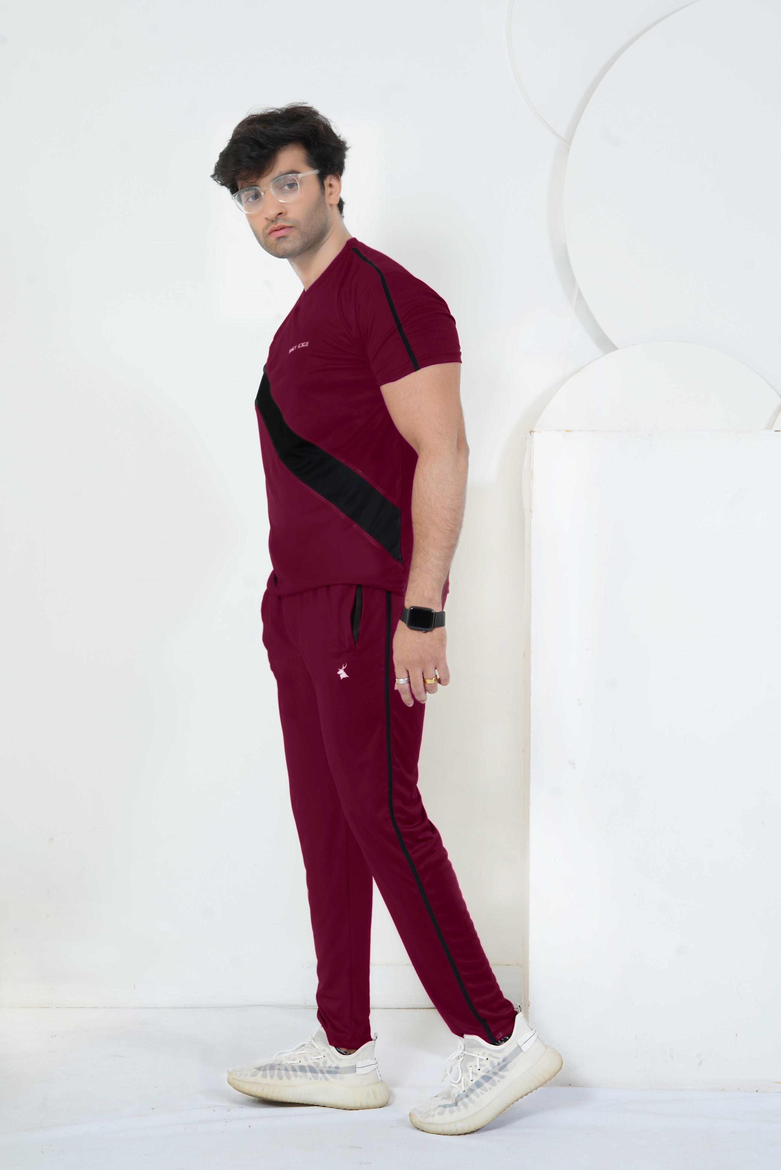 Premium Black Edge Maroon Cross Dry-fit  ( BE-M05 )