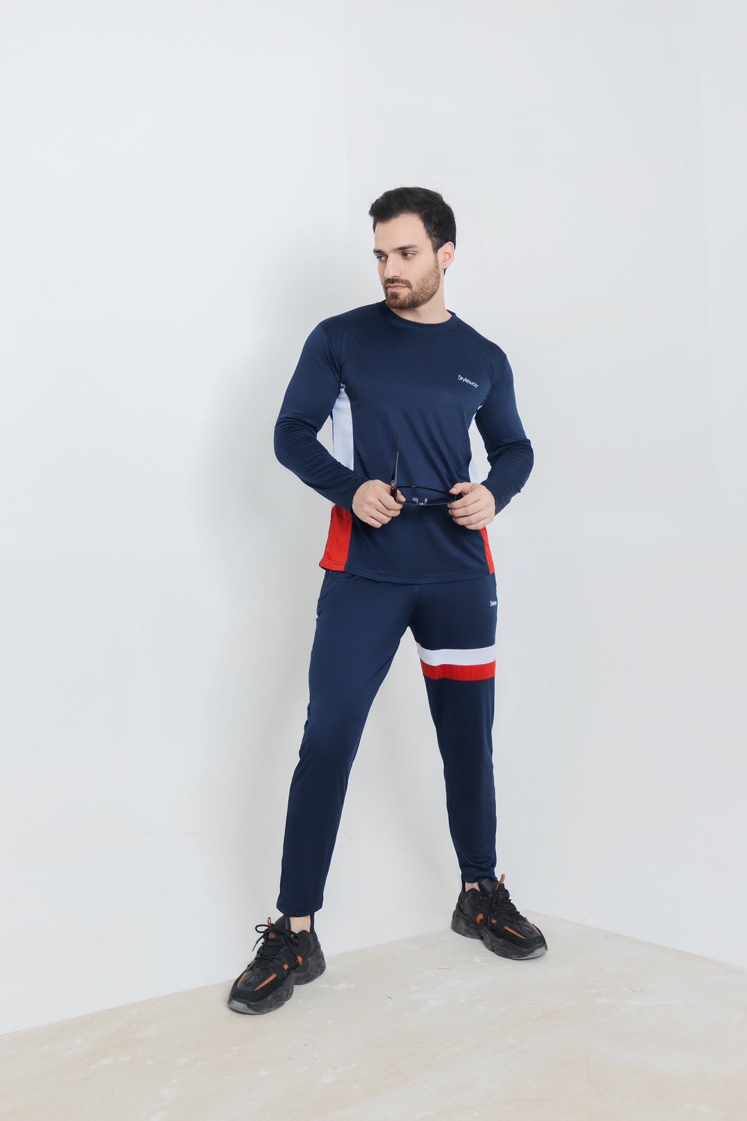 Navy Full Sleeves Reed Tracksuit